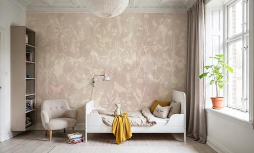 Herbals and Butterflies Double Silhouette Light Brown