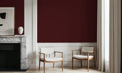 Faux Sand Stucco Finish, Burgundy