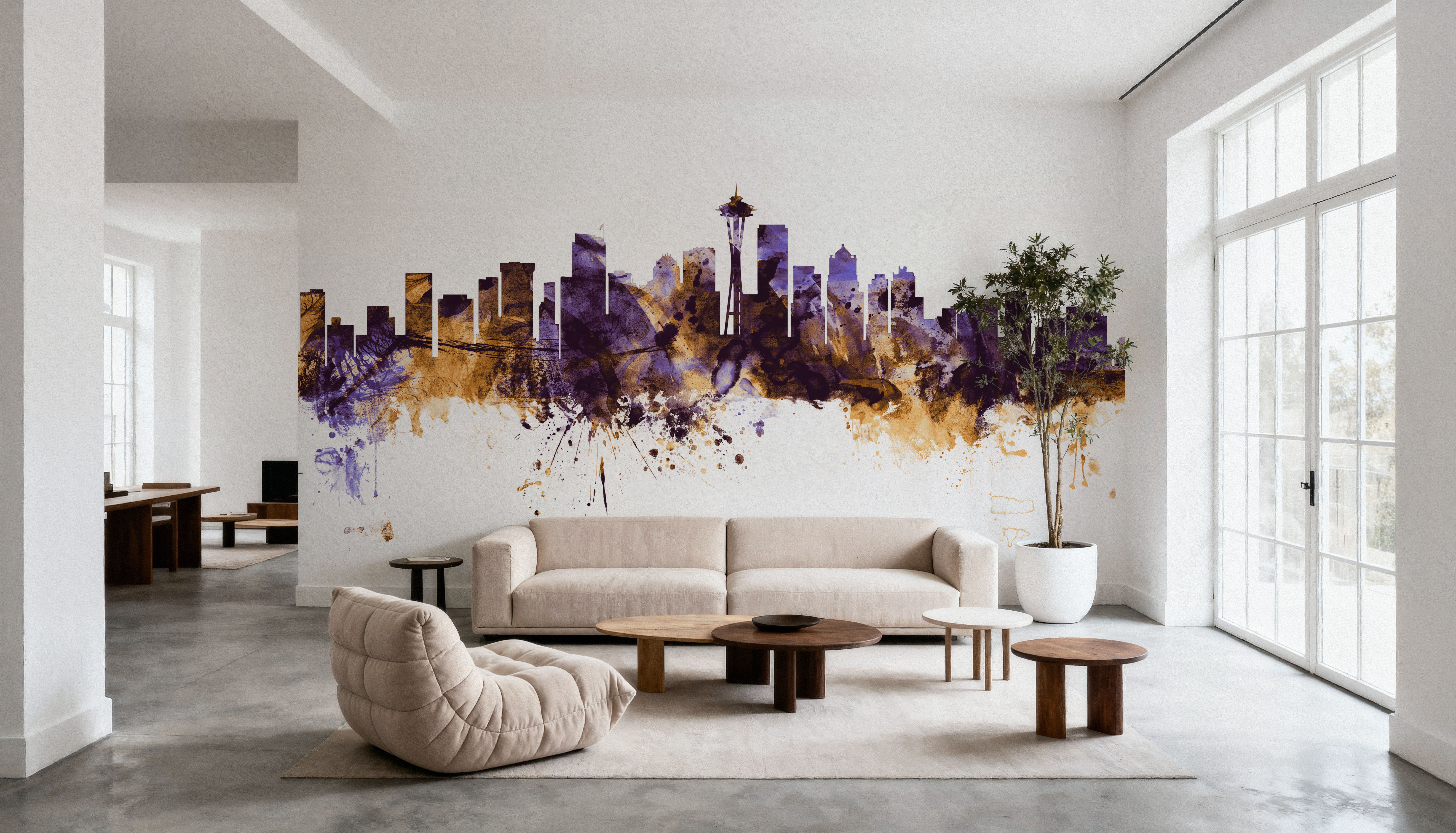 Seattle Skyline Purple & Gold