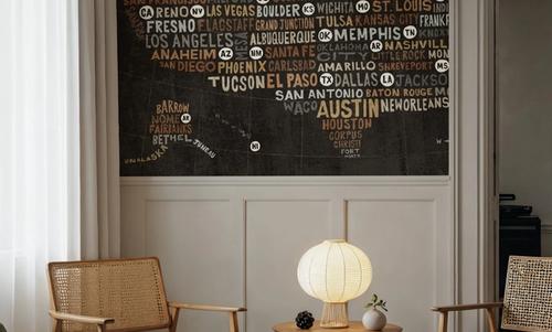 US City Map Black