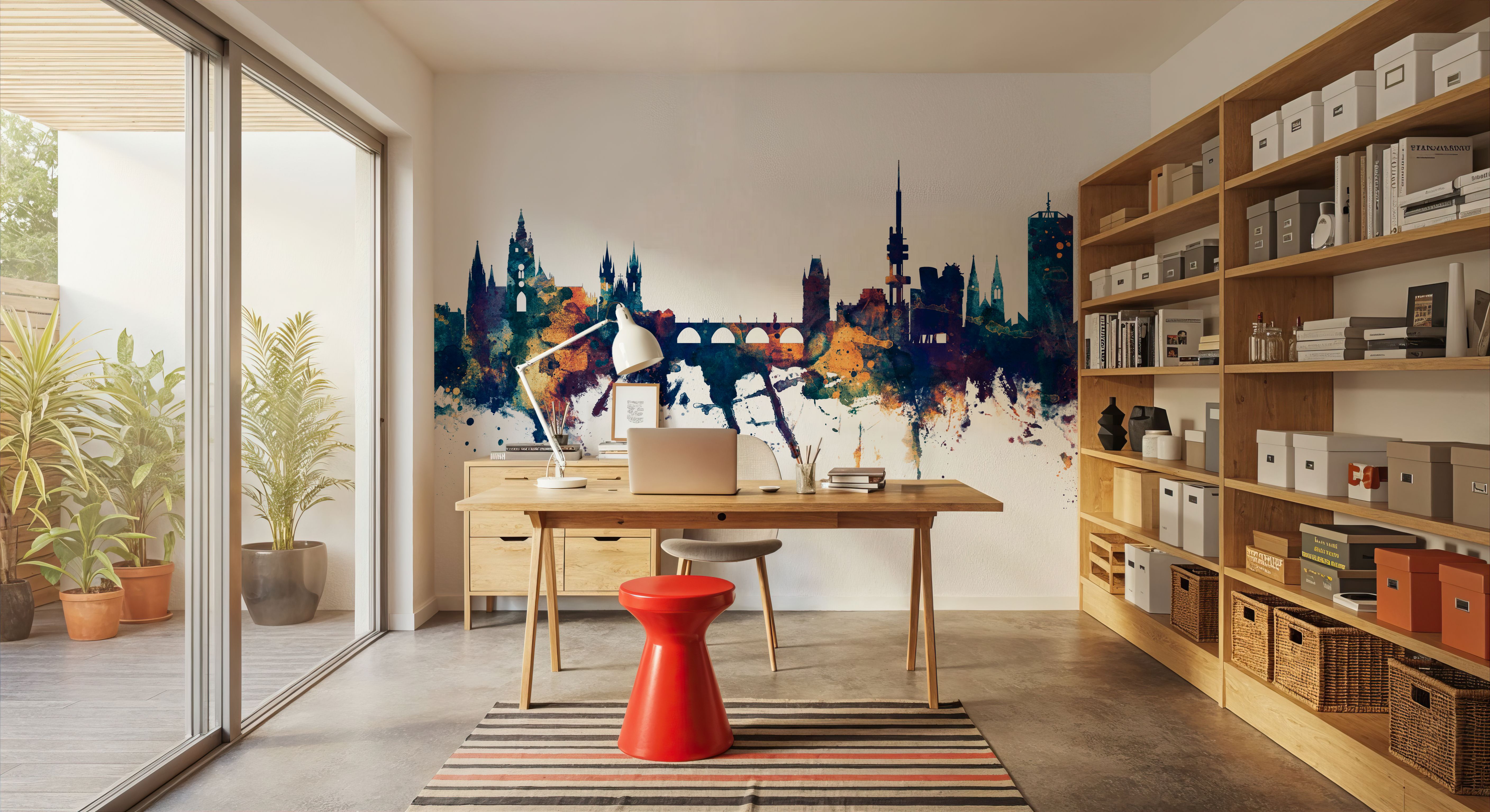 Prague (Praha) Czech Republic Skyline Blue & Bronze