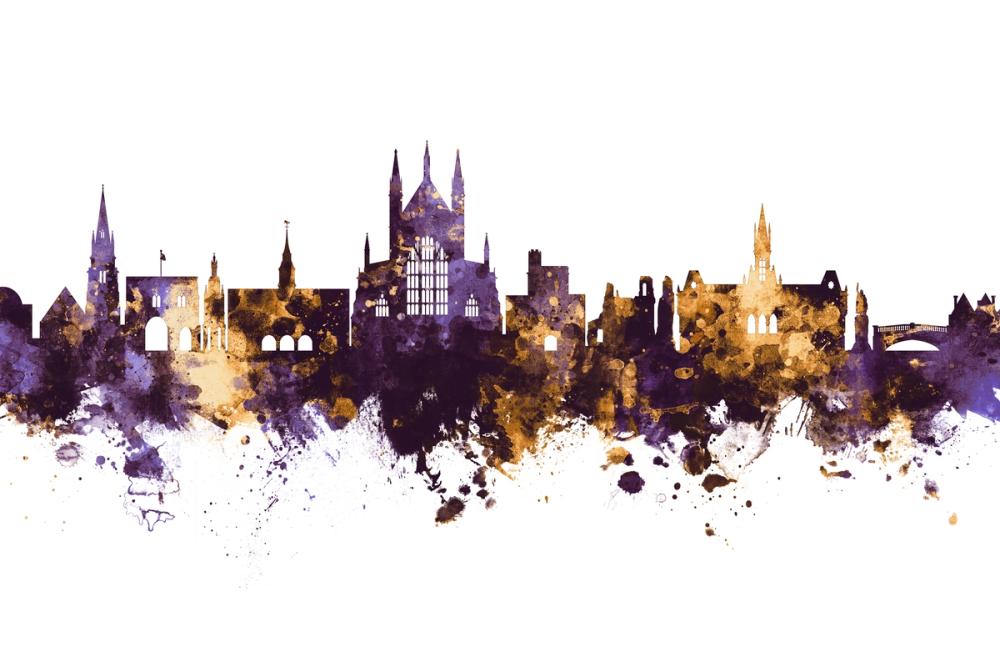 Winchester England Skyline Purple & Gold