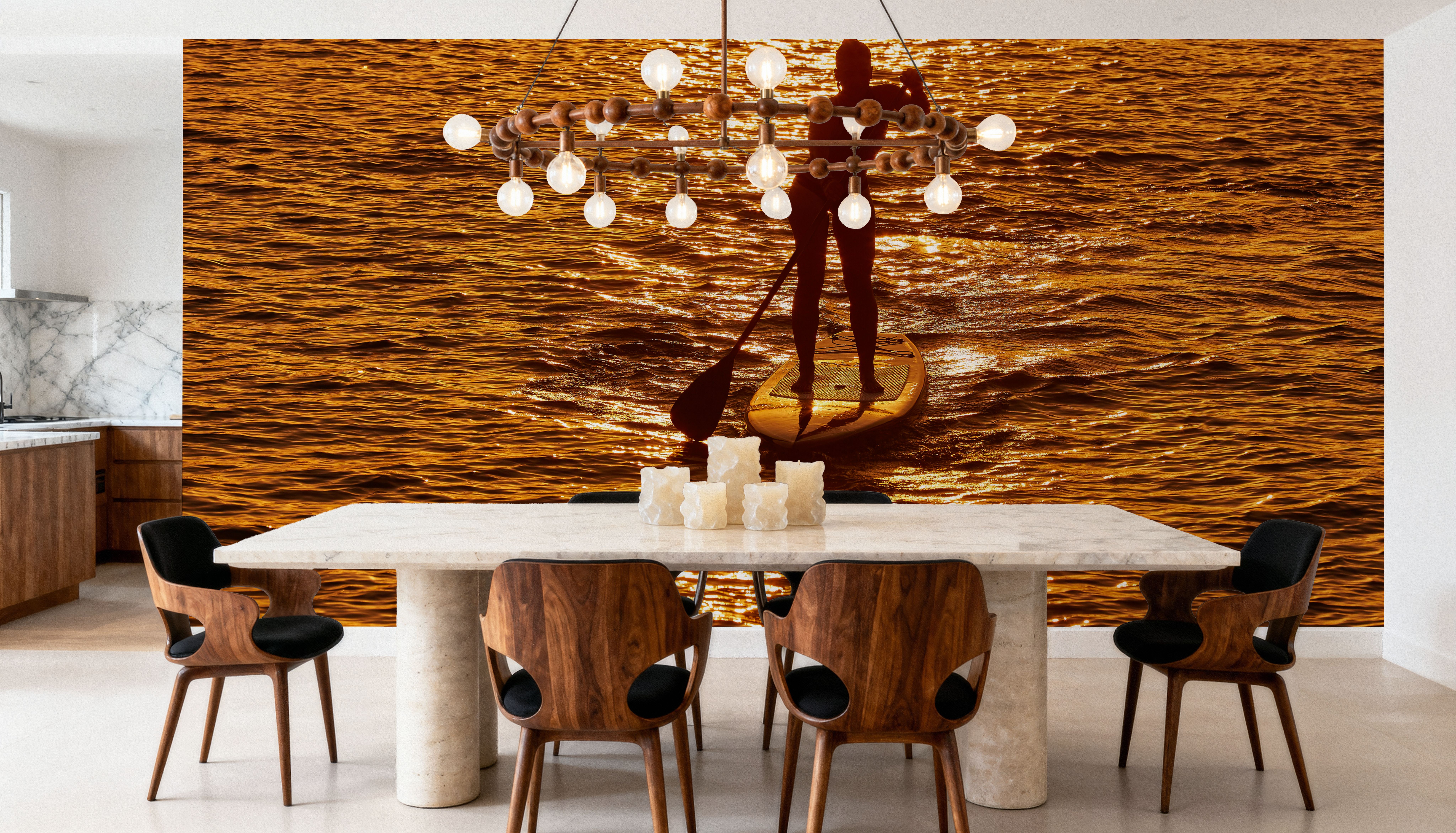 Golden Horizon Paddleboarder, Tapeten