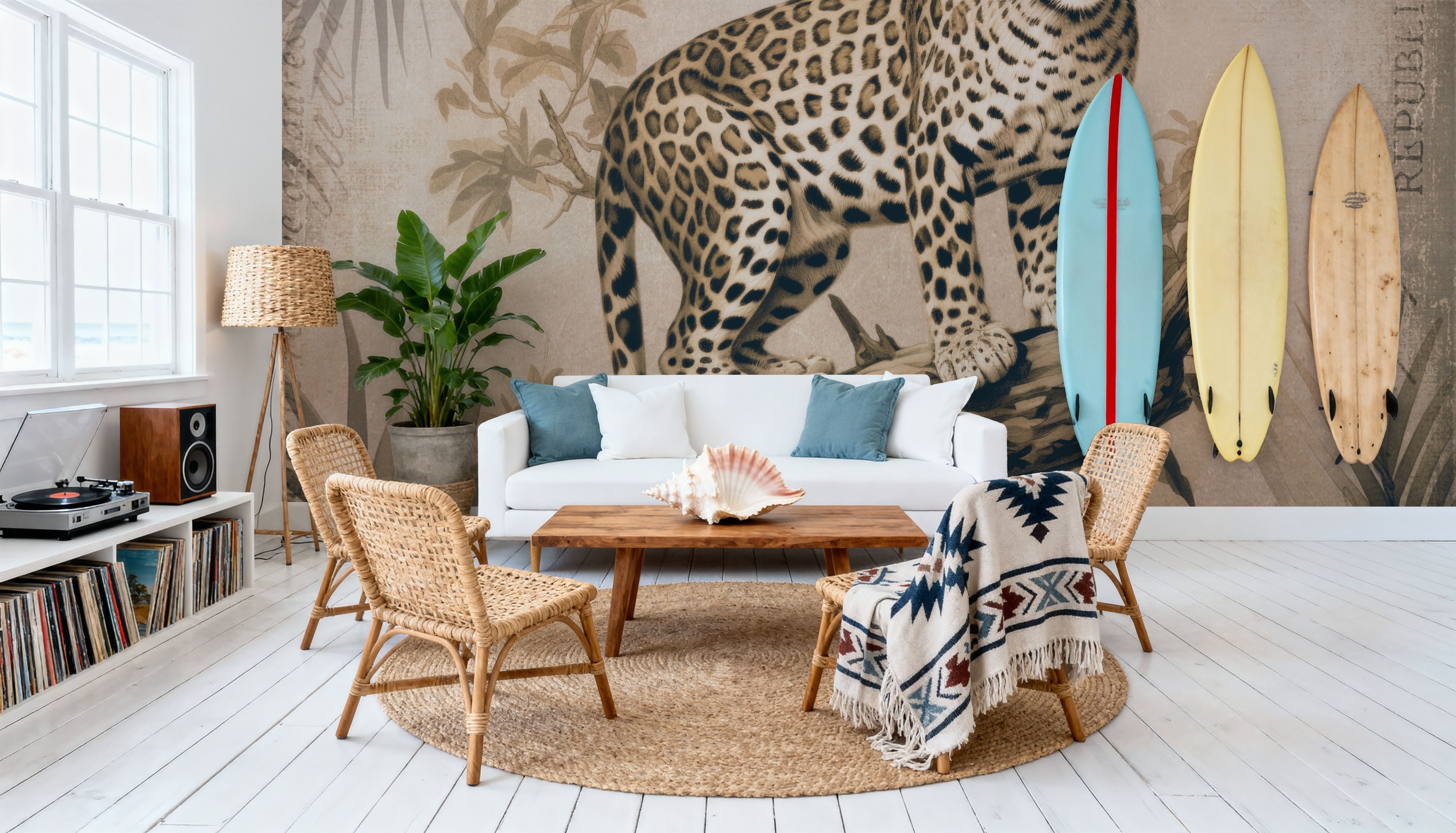 Cheetahs Exotic Jungle Monochrome, Wallpaper