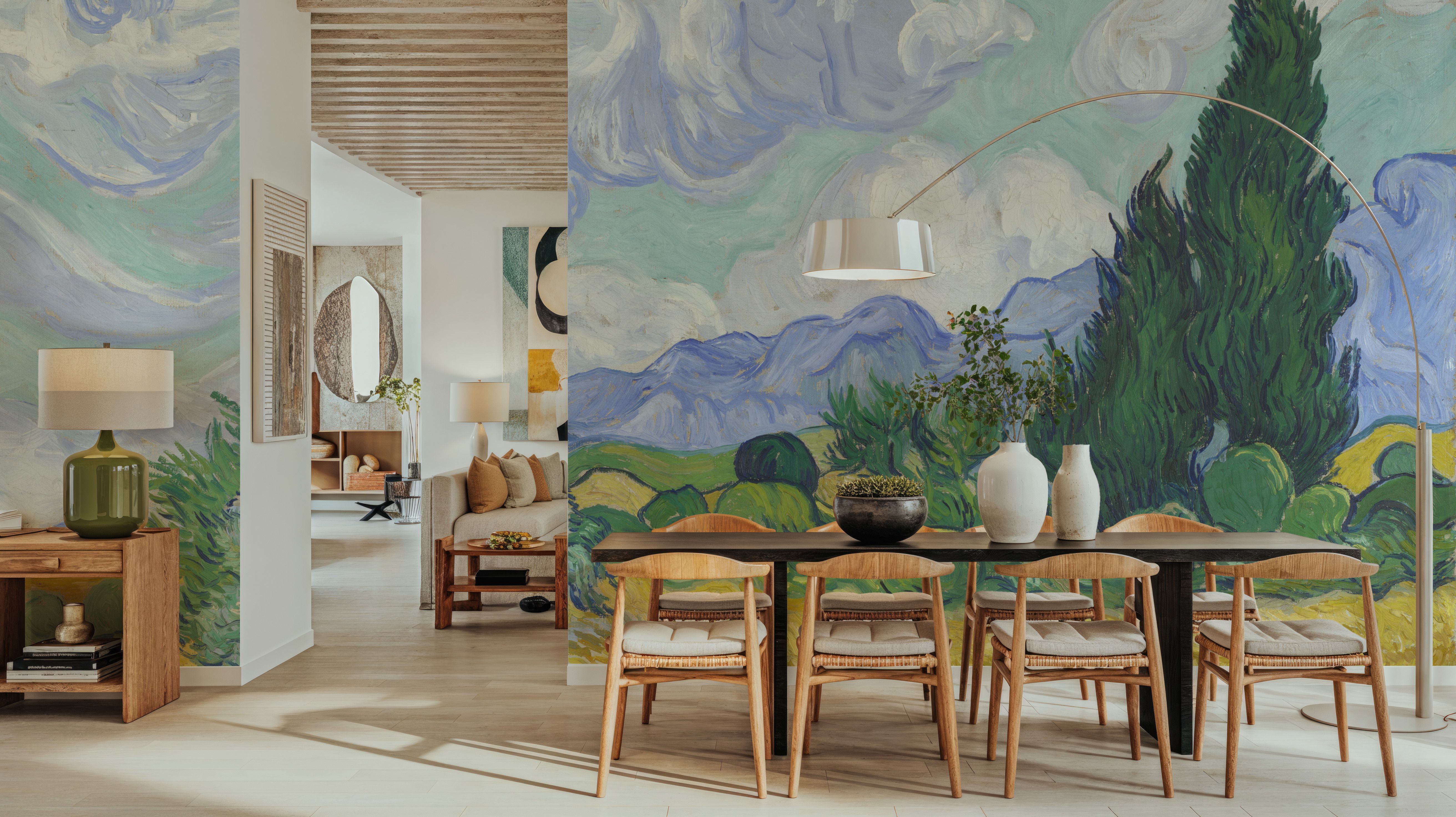 Wheat Field with Cypresses