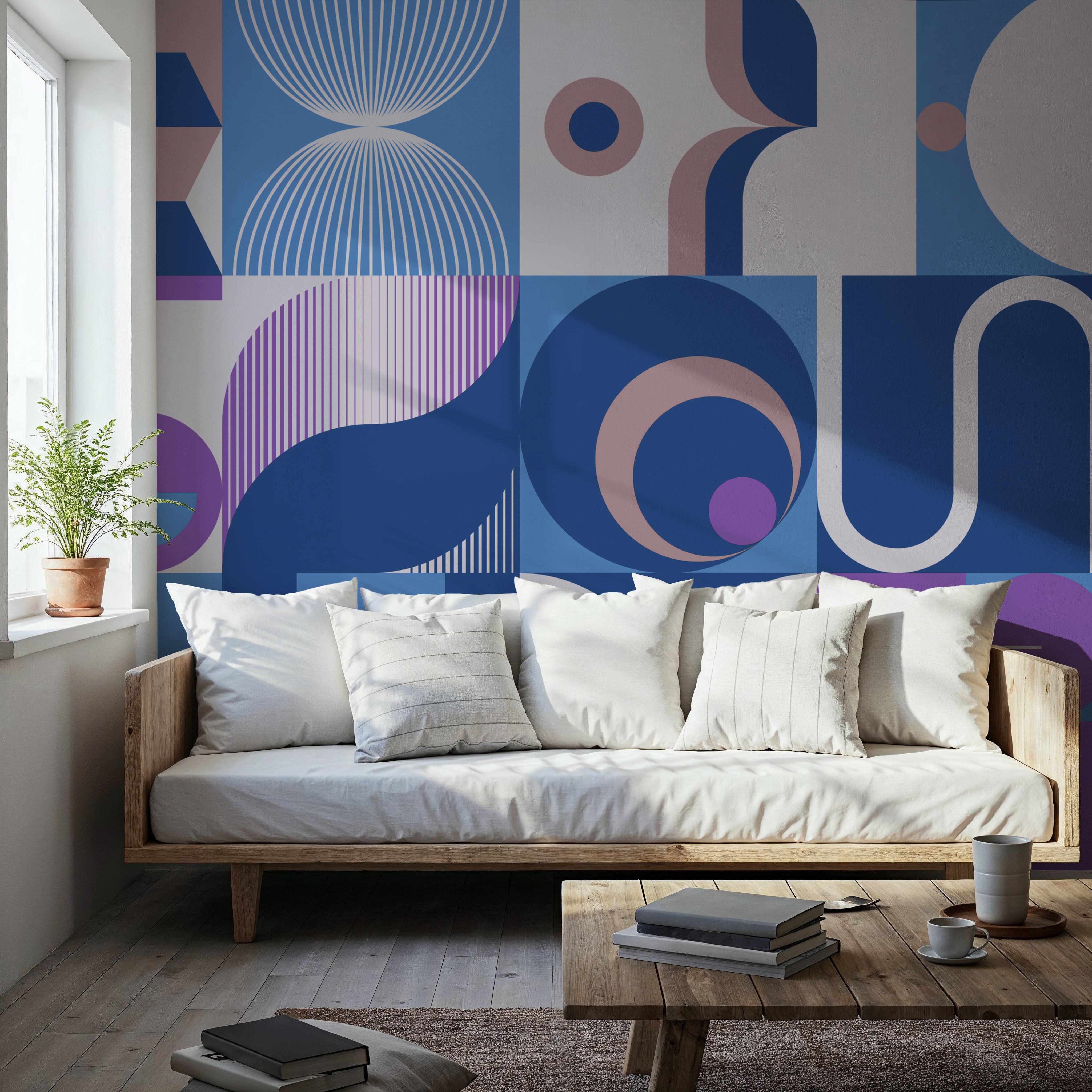 Bauhaus Geometric, Blue