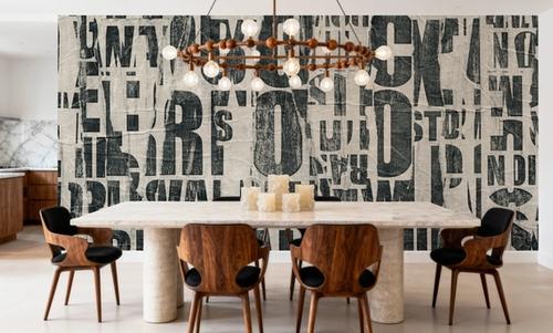 Letterpress Vintage Newspaper Collage, Black