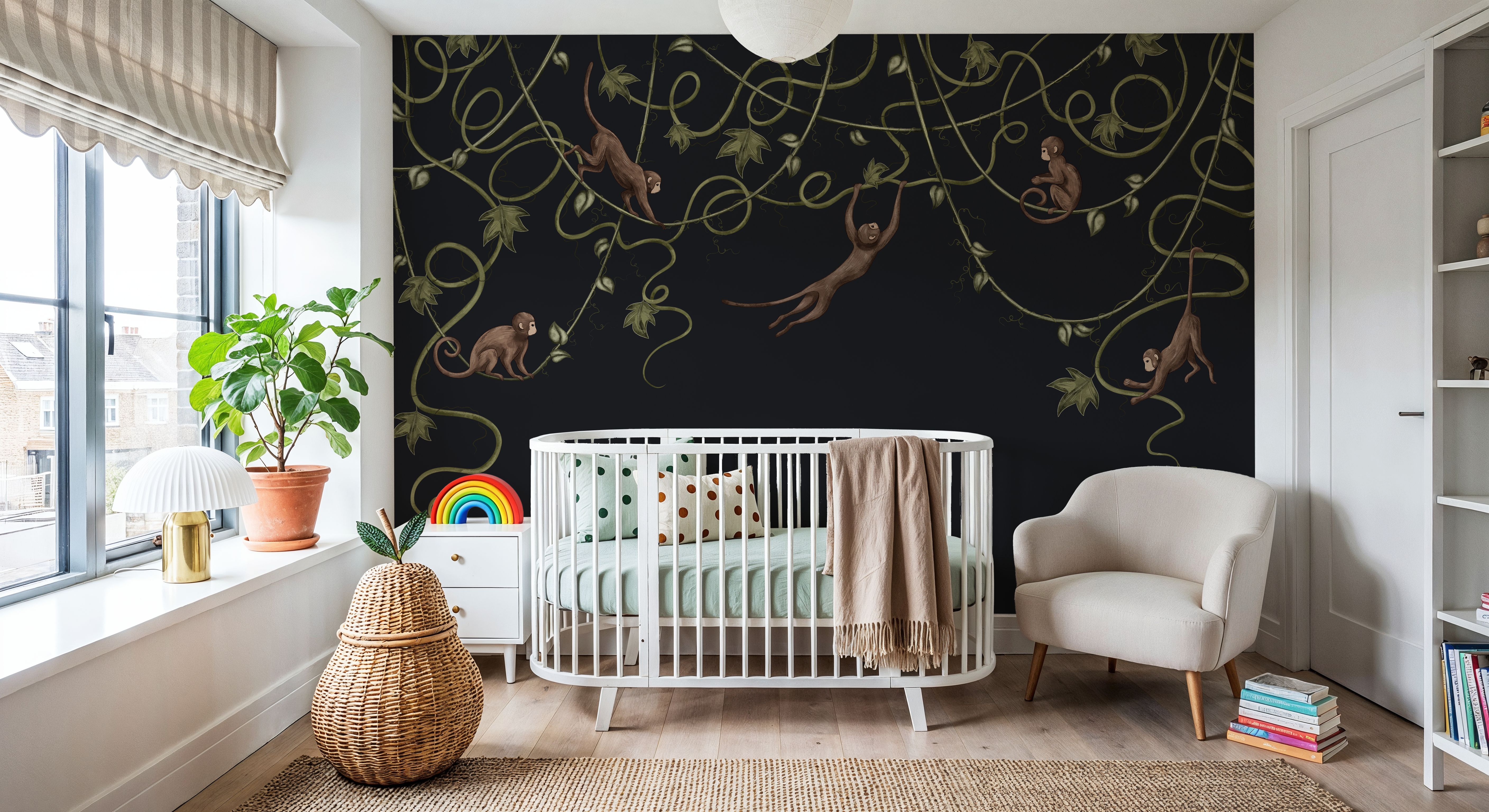 Monkey Jump, Midnight Black, Papier peint