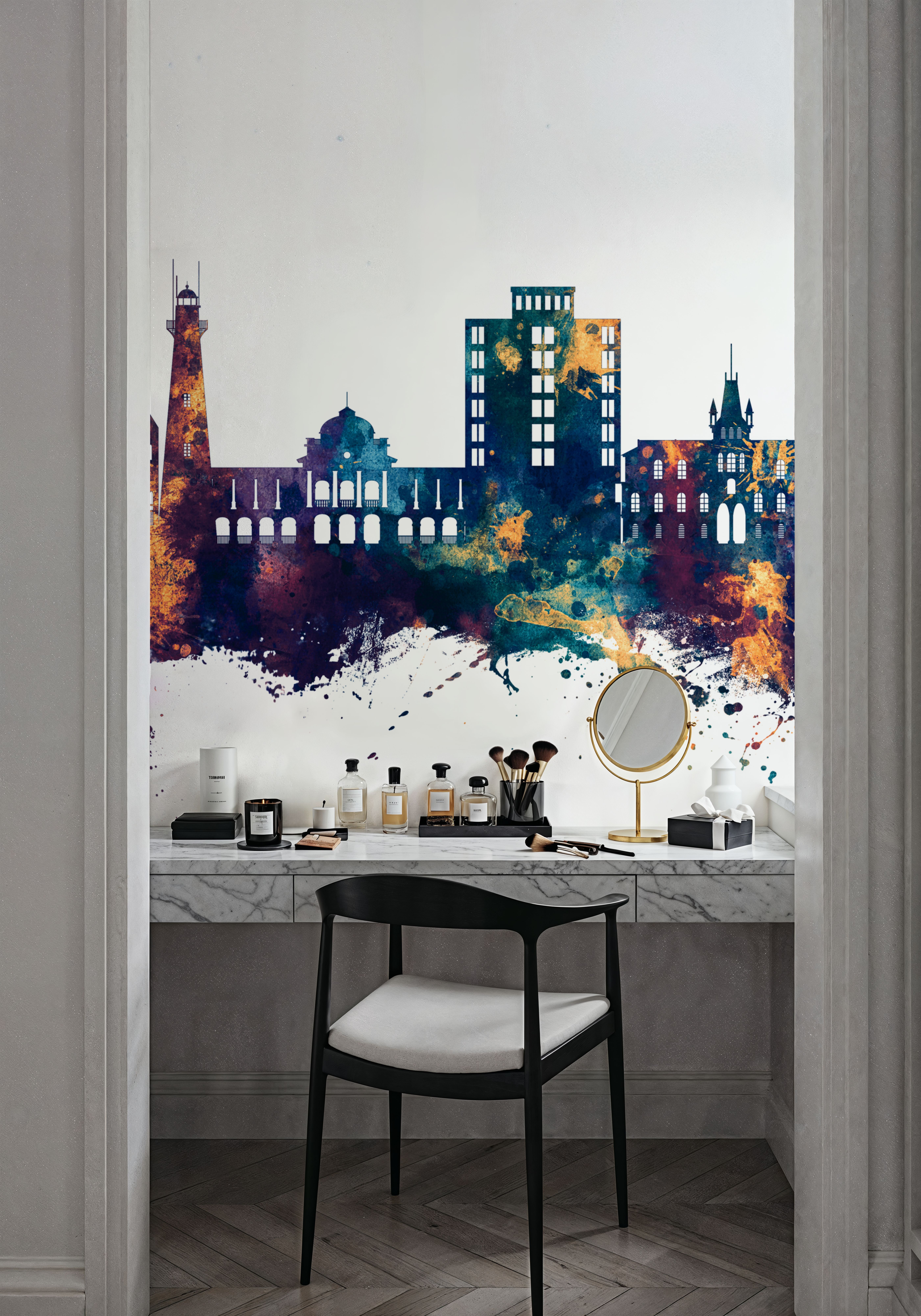 Georgetown Guyana Skyline Blue & Bronze