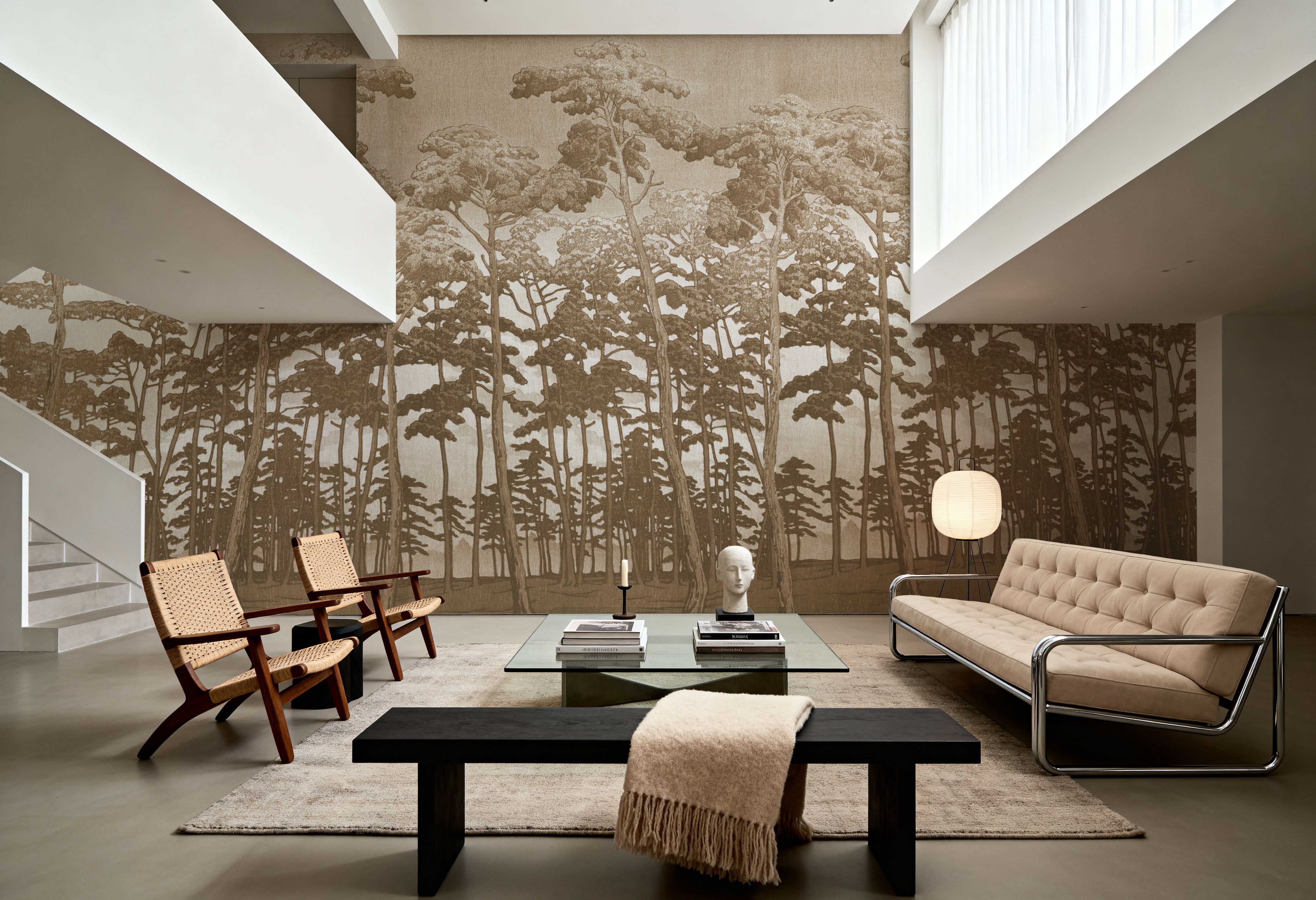 Tranquil Pinescape, Beige