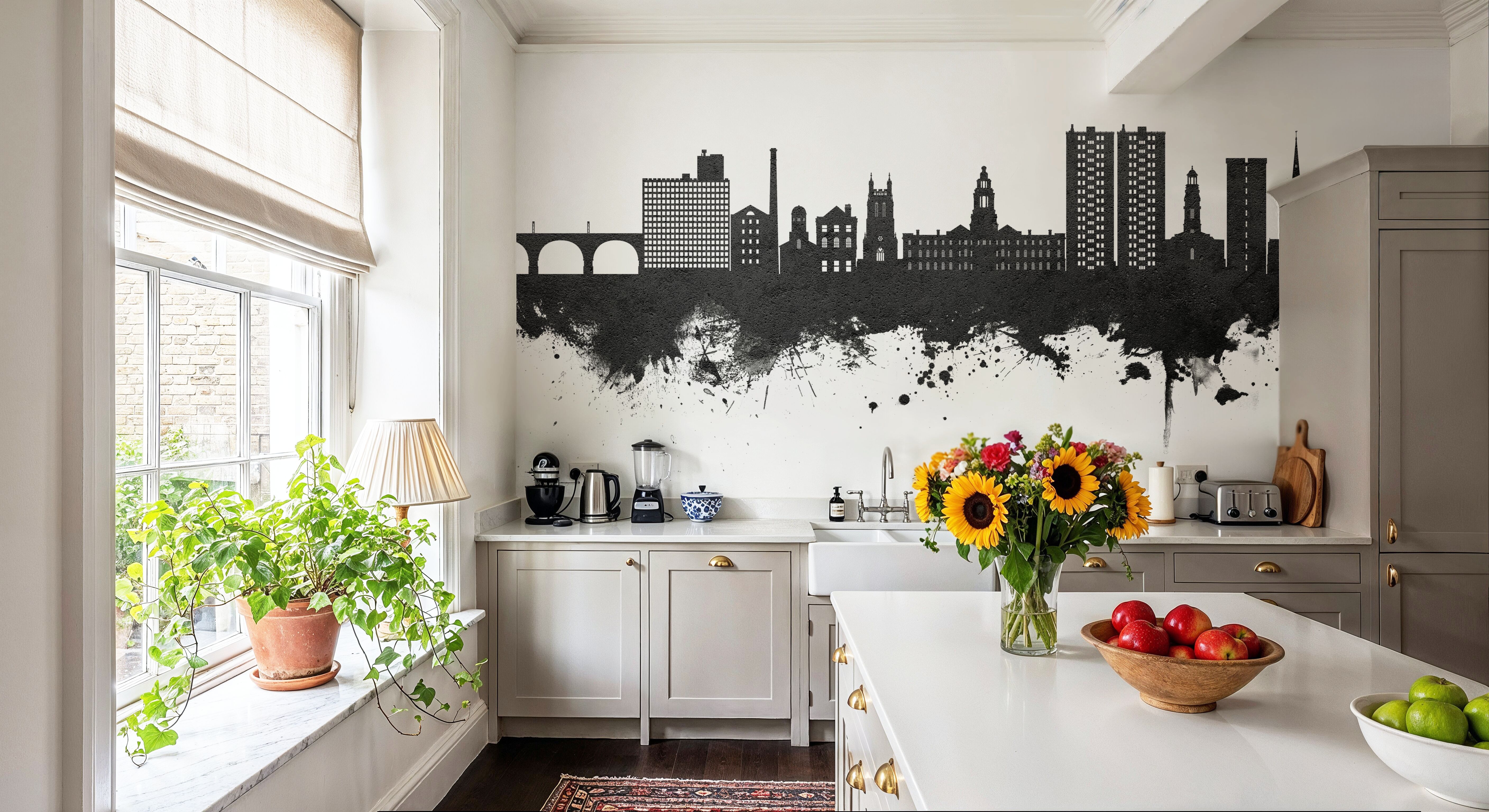 Stockport England Skyline Black & White