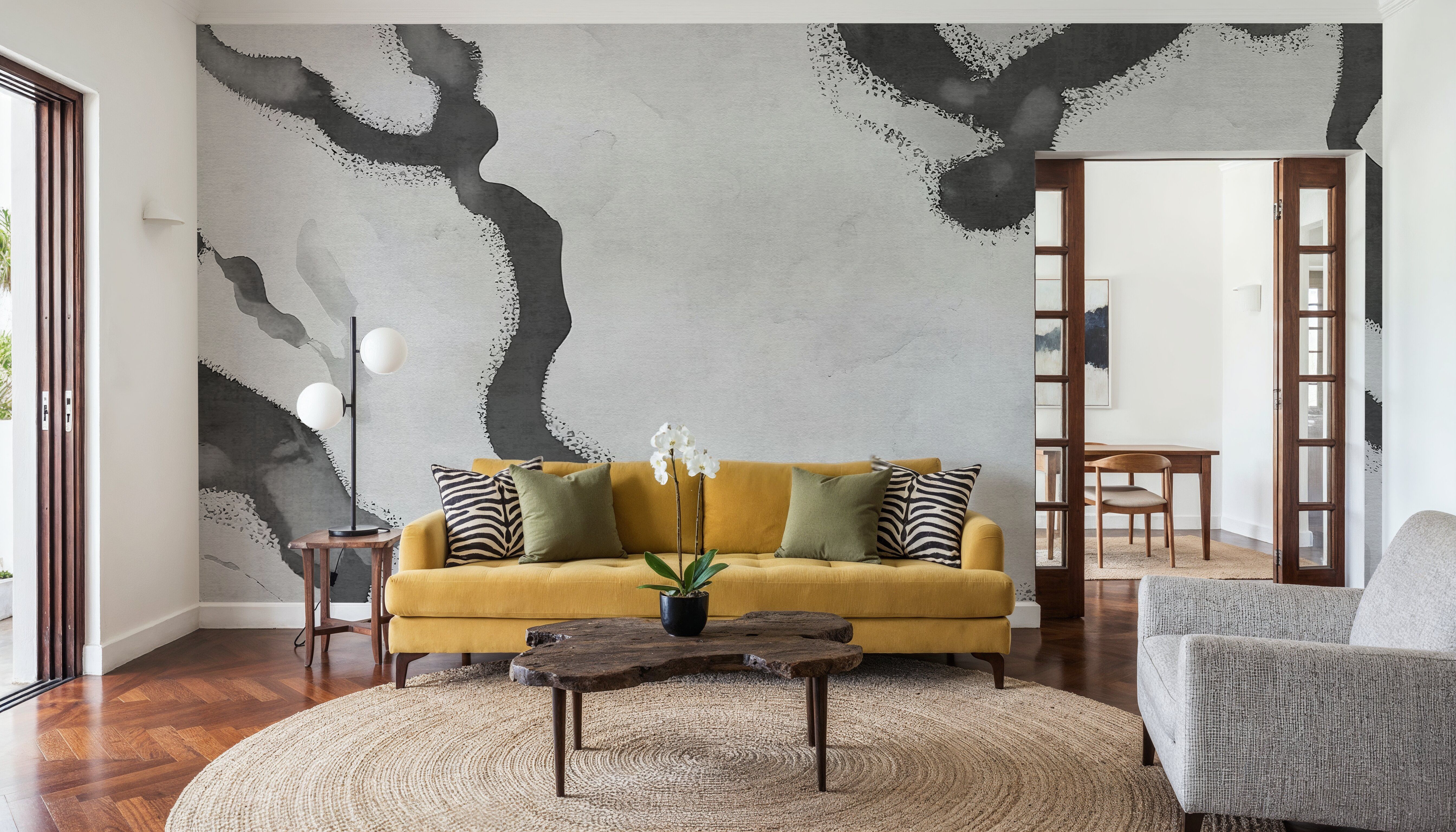 Abstract River Marks, Grey