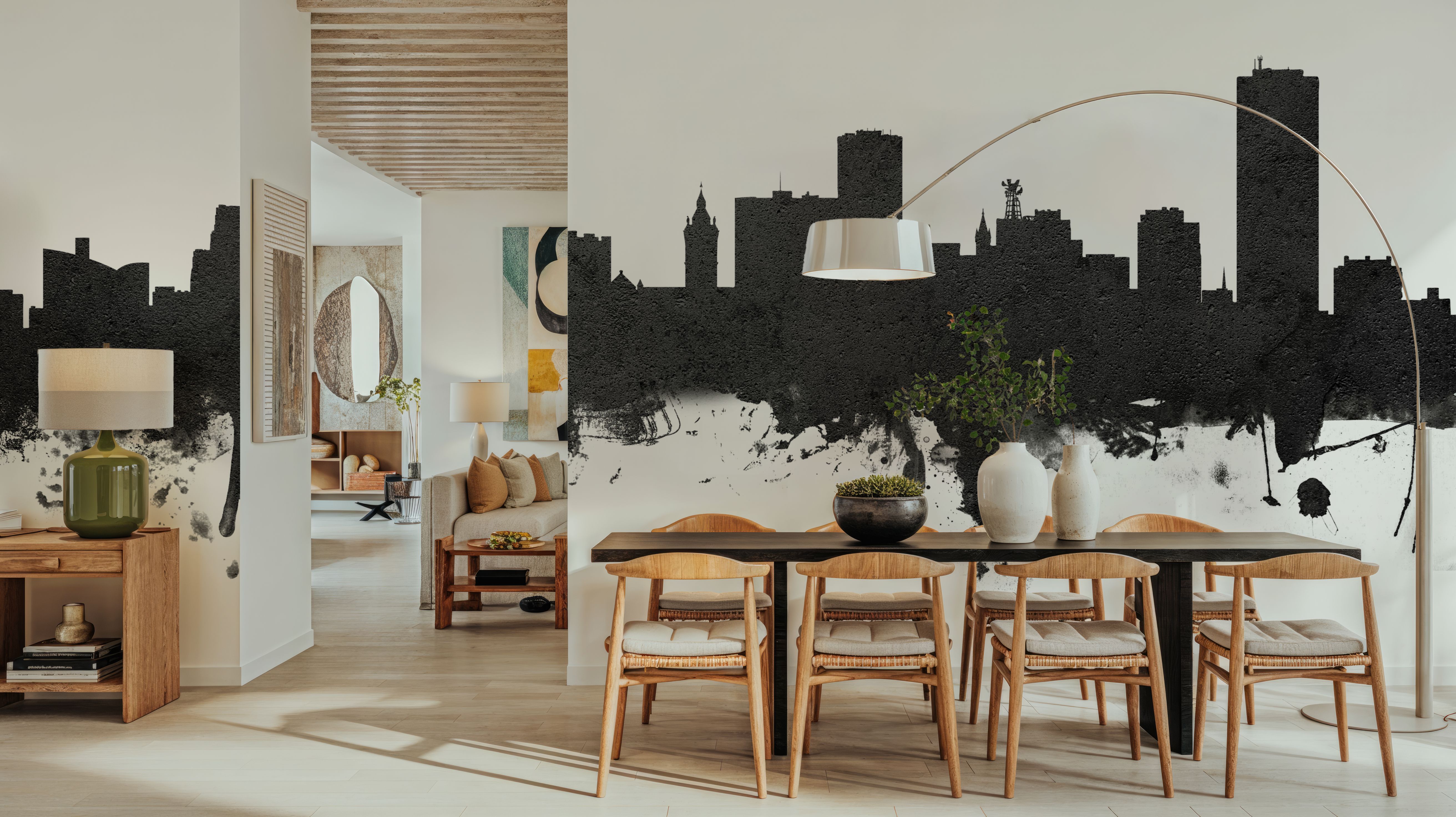 Buffalo New York Skyline Black & White