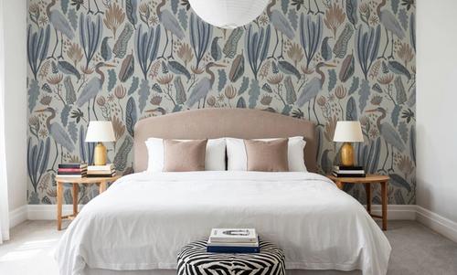Heron & Plants Blue Cream