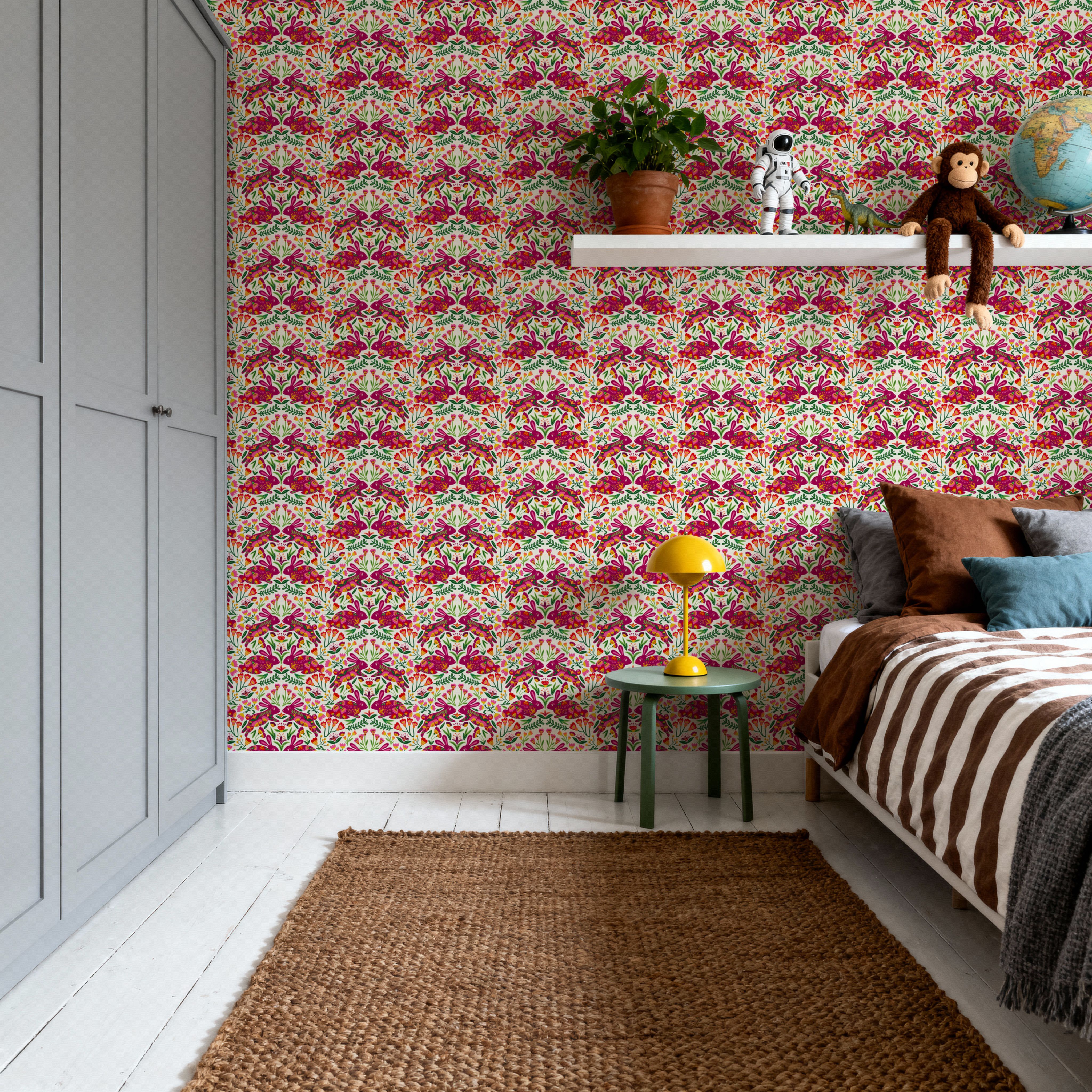 Otomi Rabbits & Flowers Pattern