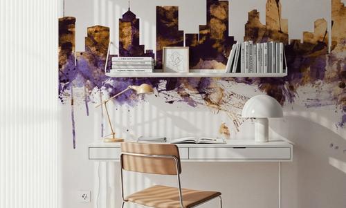 Columbus Ohio Skyline Purple & Gold