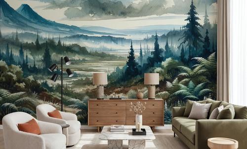Misty Mountain Valley Landscape