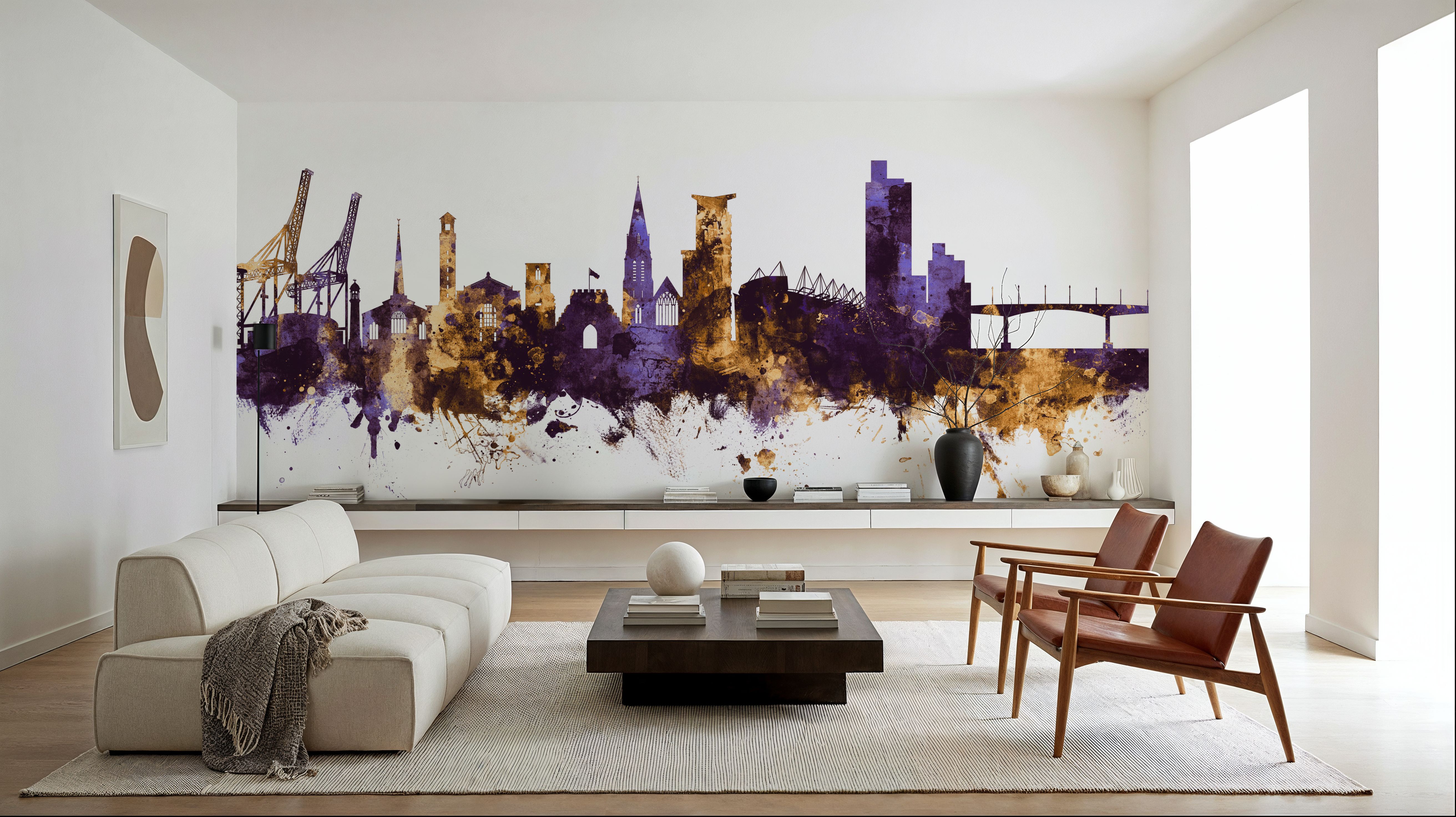 Southampton England Skyline Purple & Gold