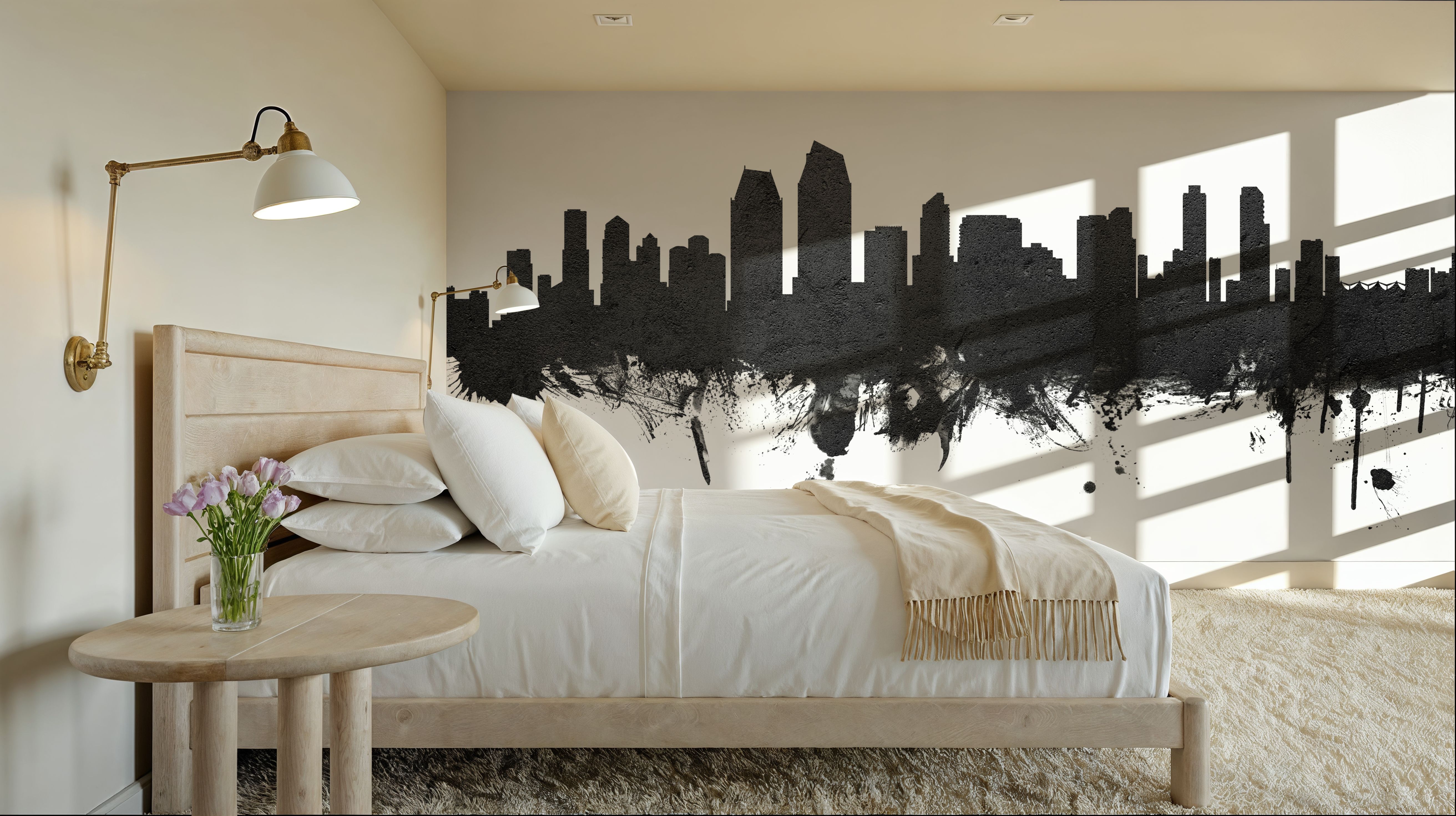 San Diego California Skyline Black & White