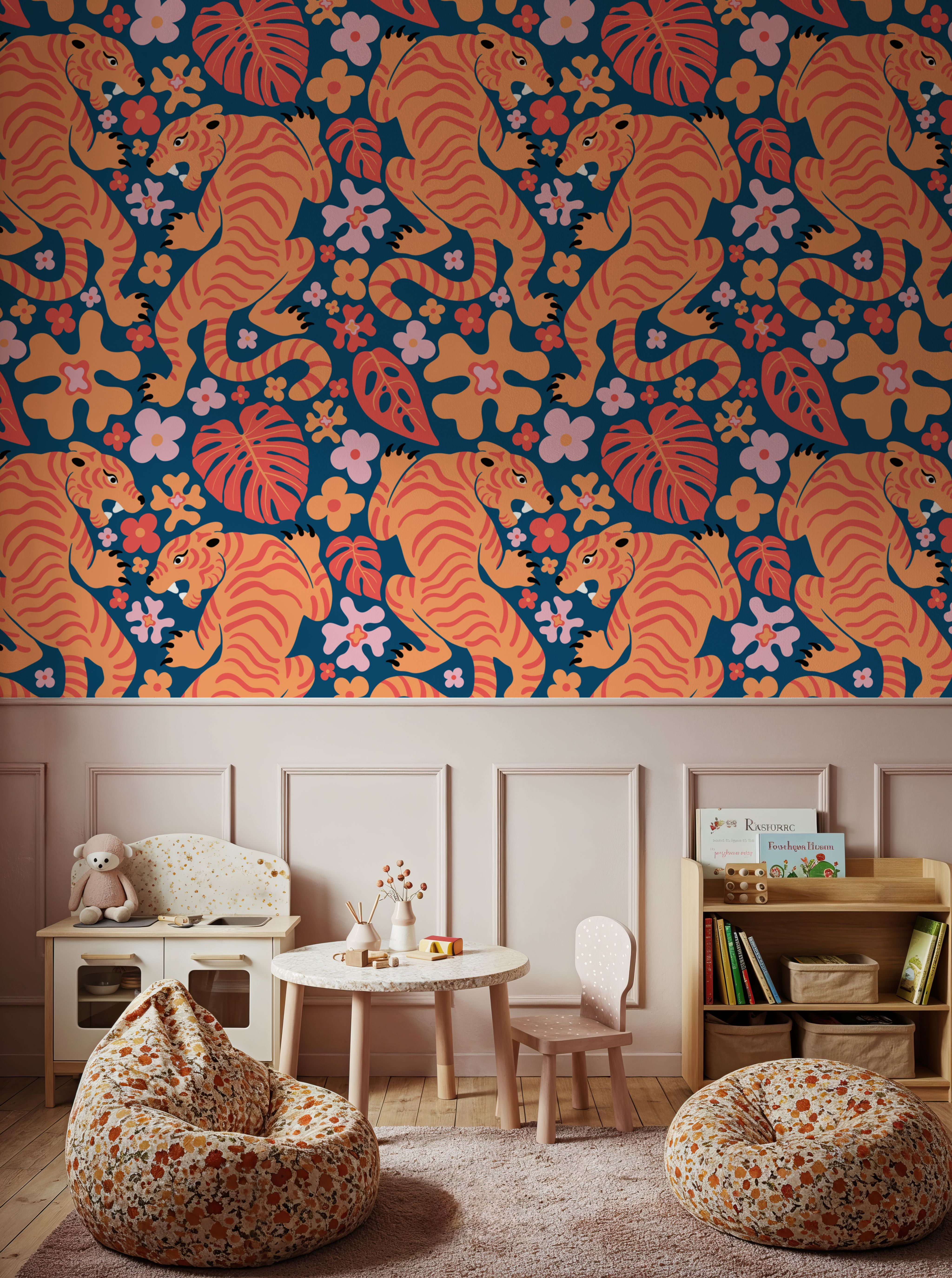 Otomi Cool Tigers, Orange & Navy