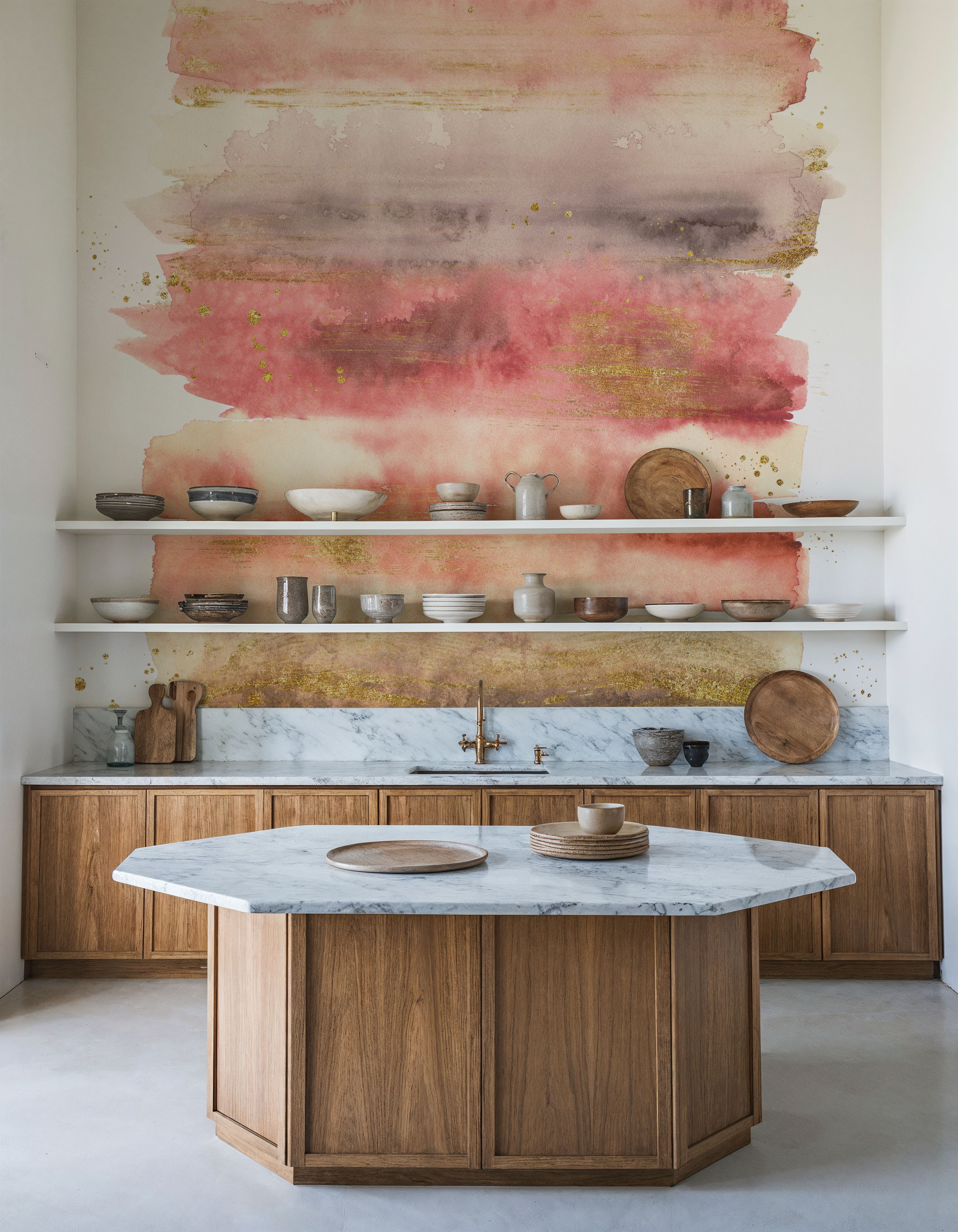 Desert Blooms Abstract I on White