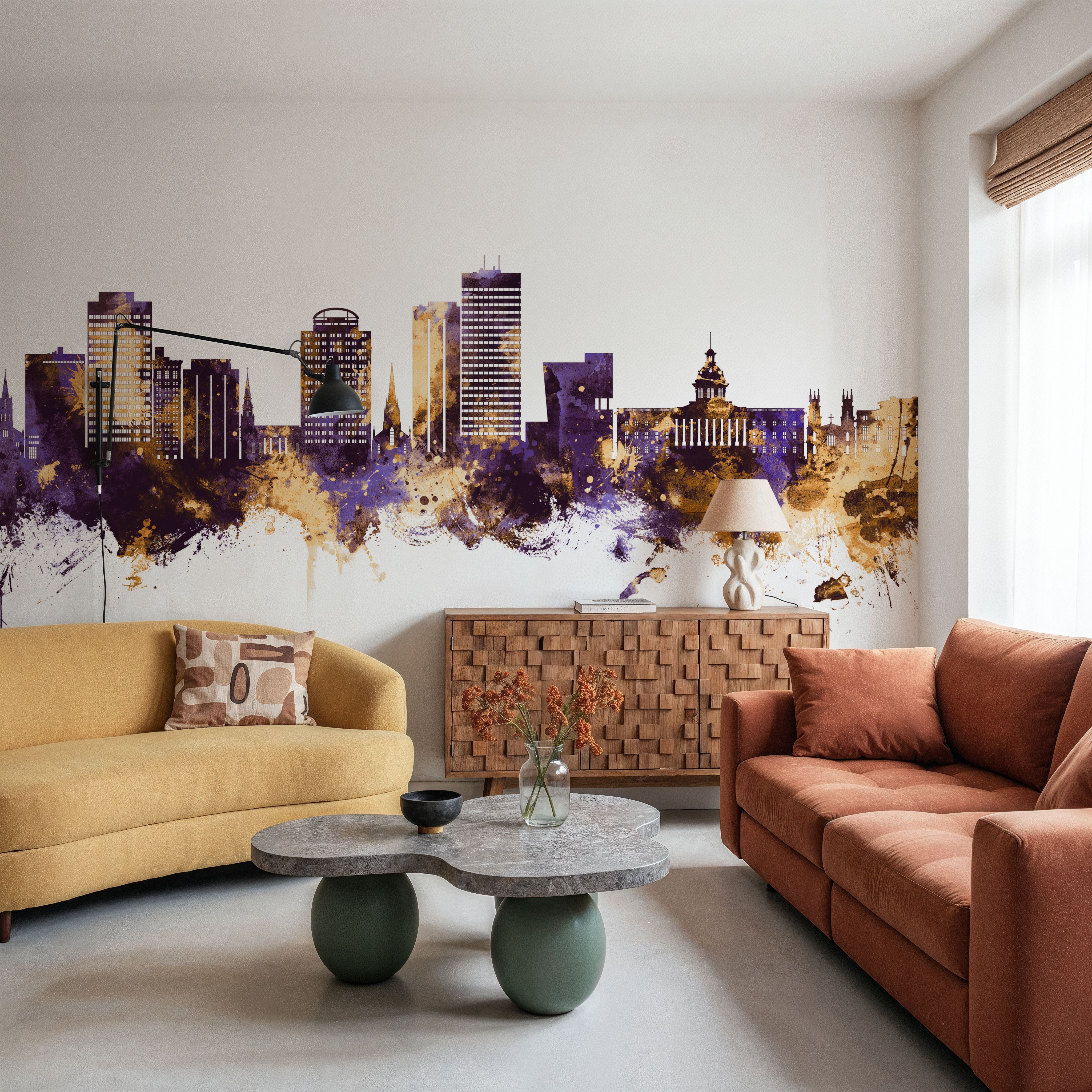 Columbia South Carolina Skyline Purple & Gold