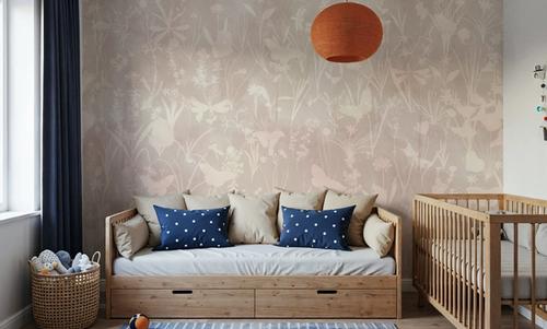 Herbals and Butterflies Double Silhouette Light Brown