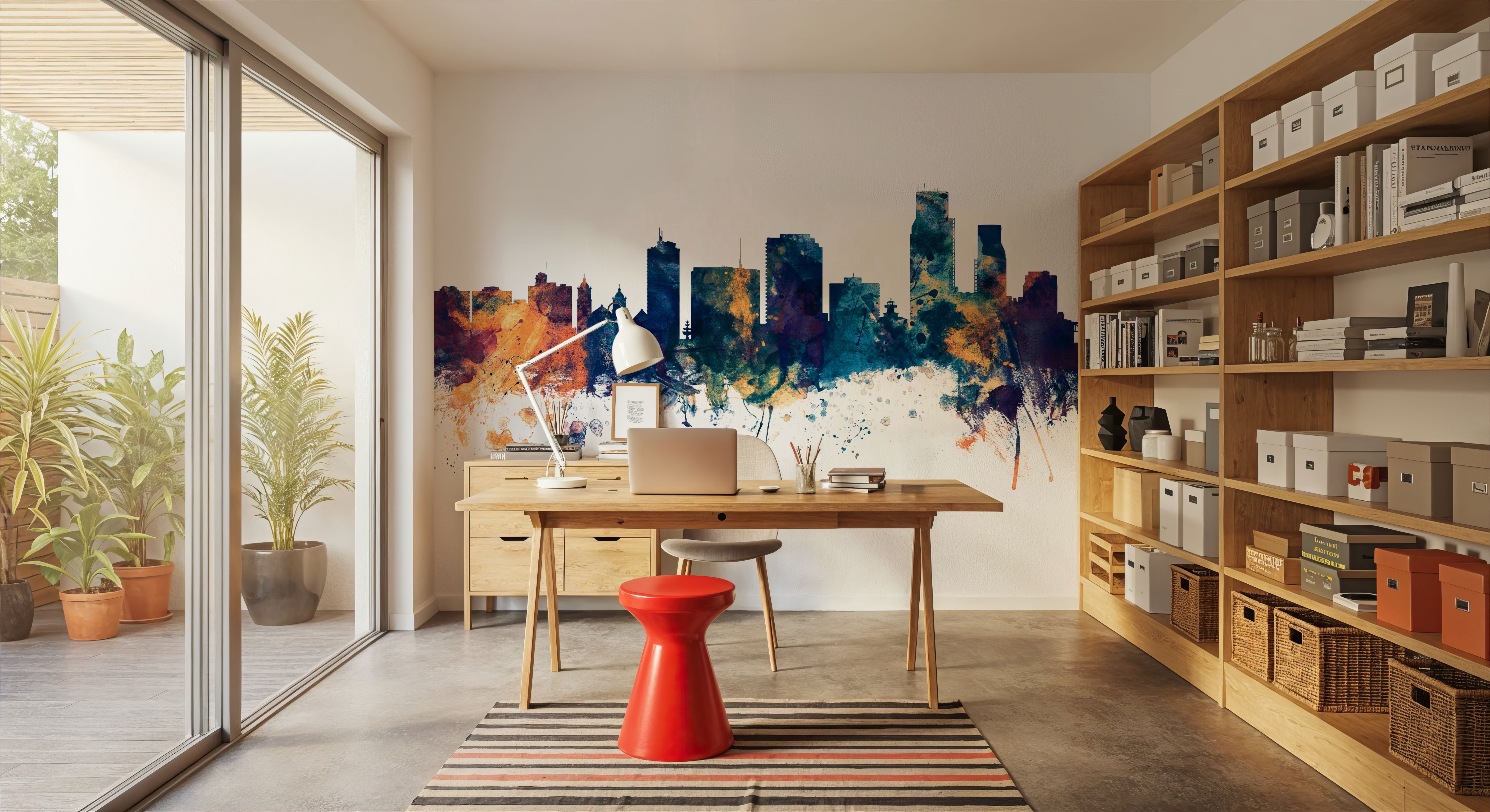 Corpus Christi Texas Skyline Blue & Bronze, Papier peint