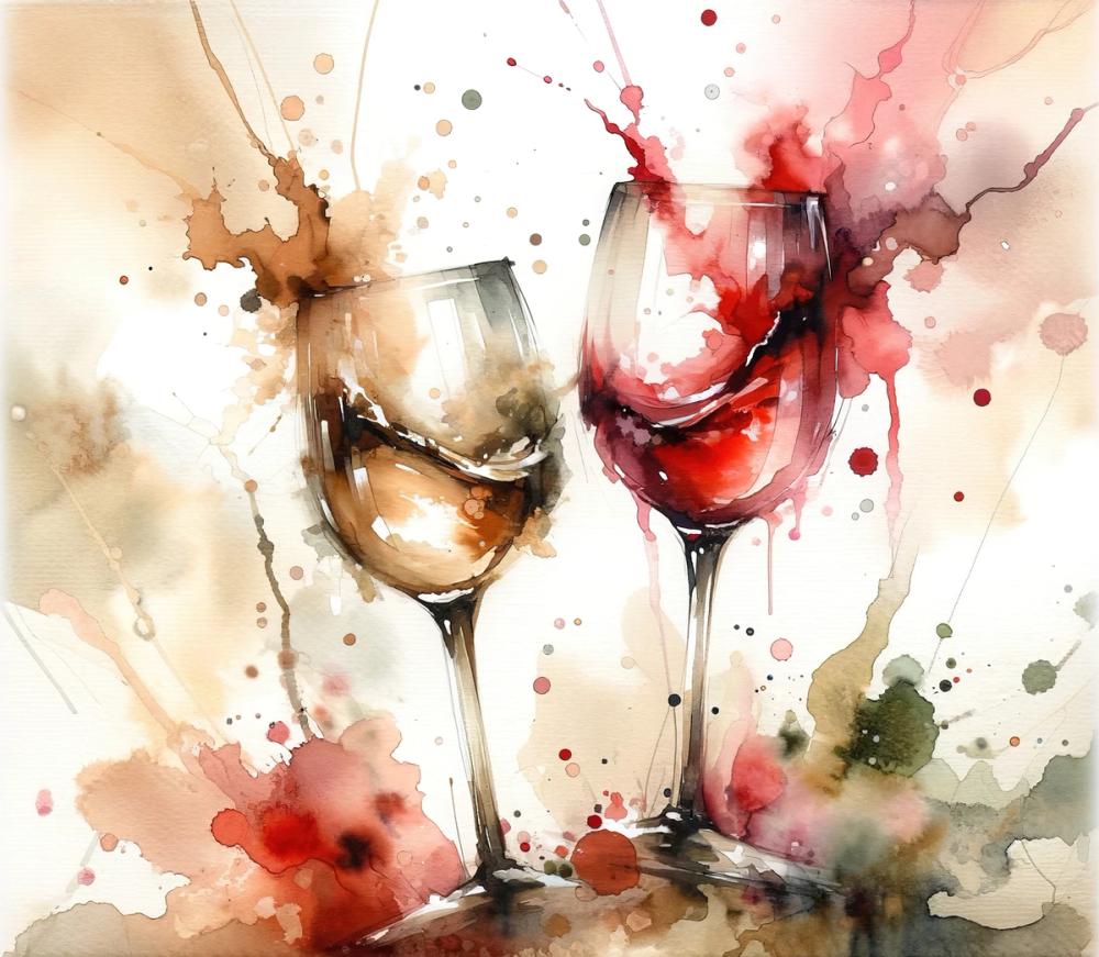 A Toast in Abstract Watercolor Elegance