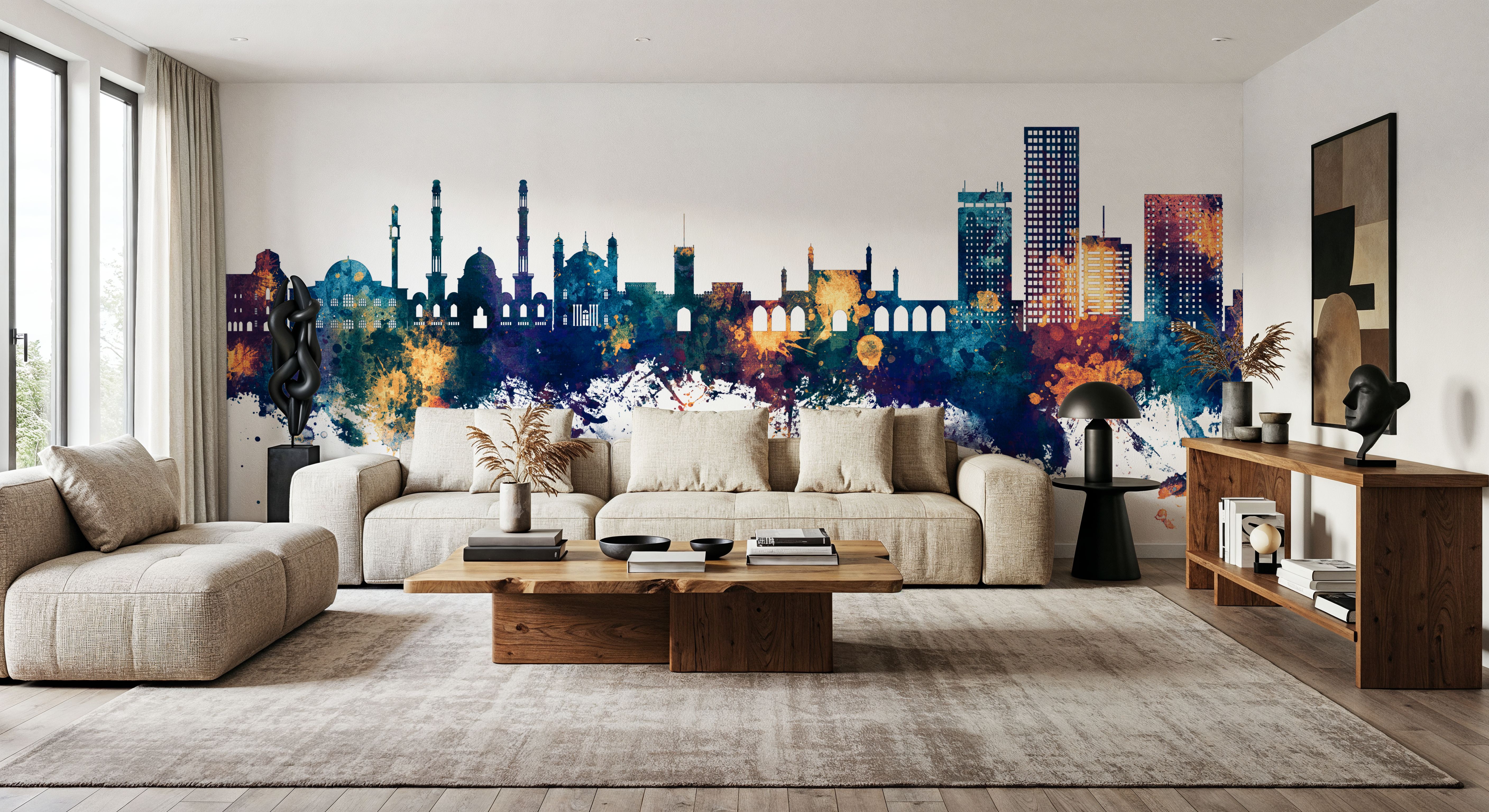 Kabul Afghanistan Skyline Blue & Bronze