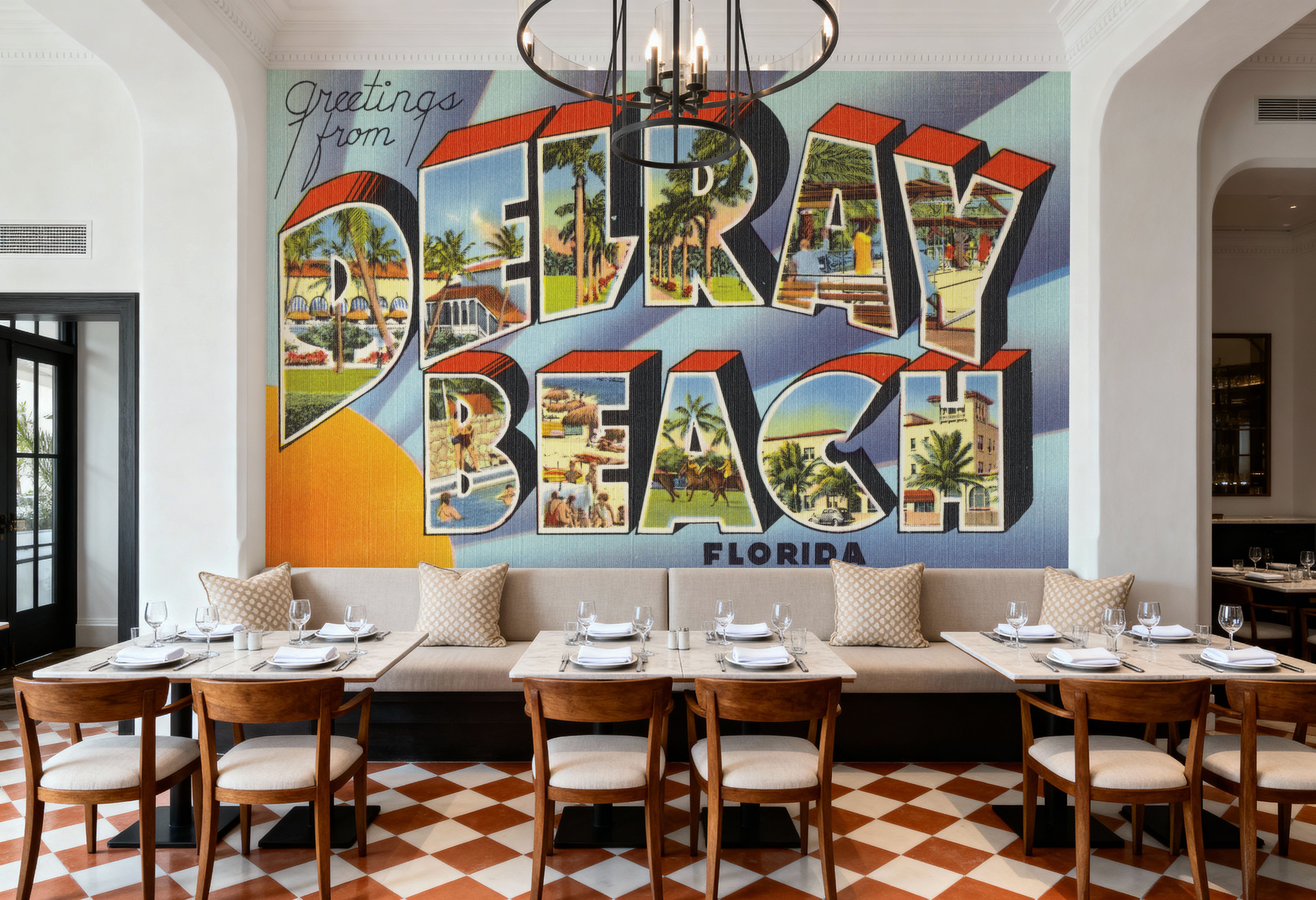 Greetings from Delray Beach - Screenprint Postcard