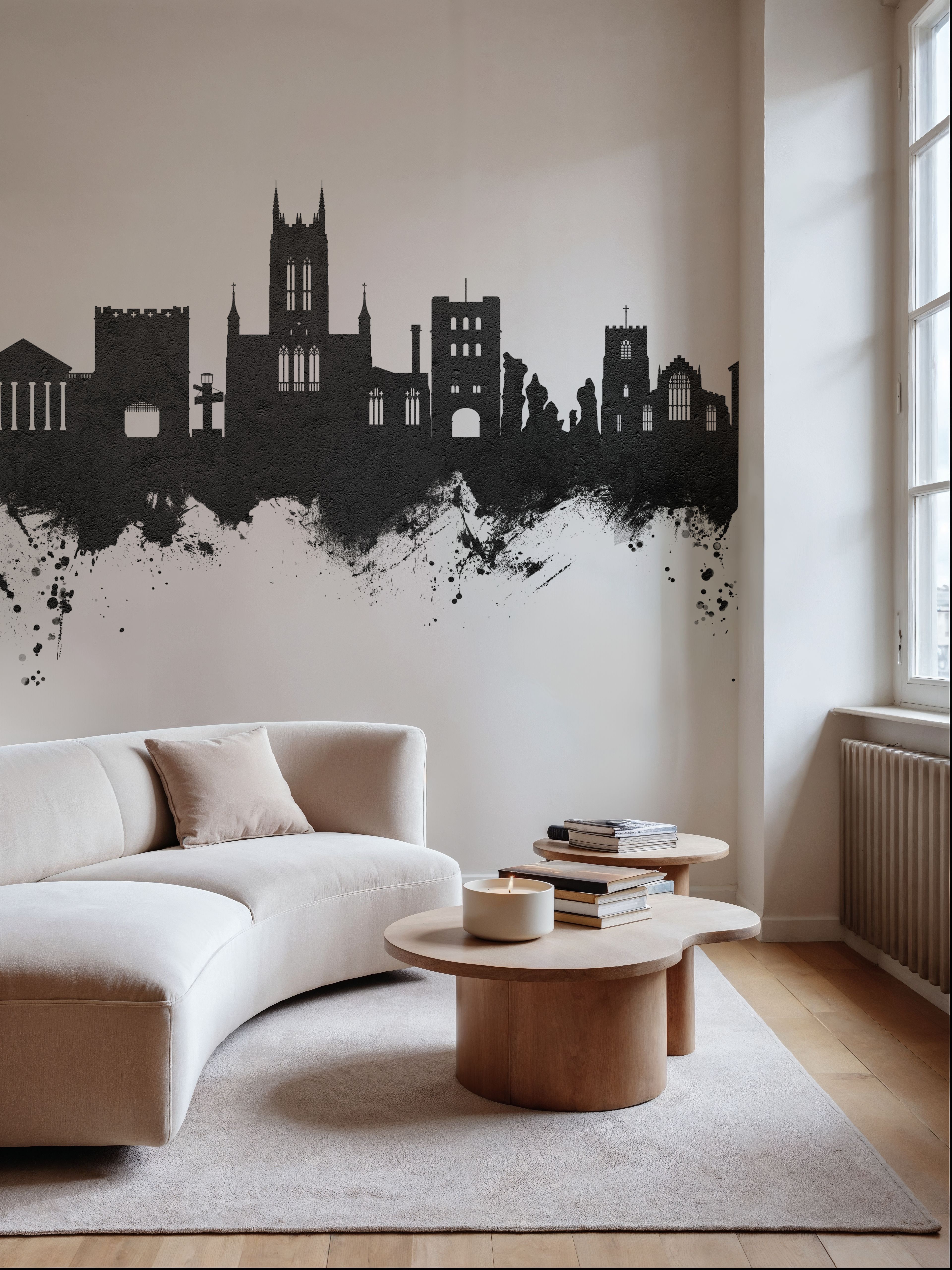 Bury St Edmunds England Skyline Black & White