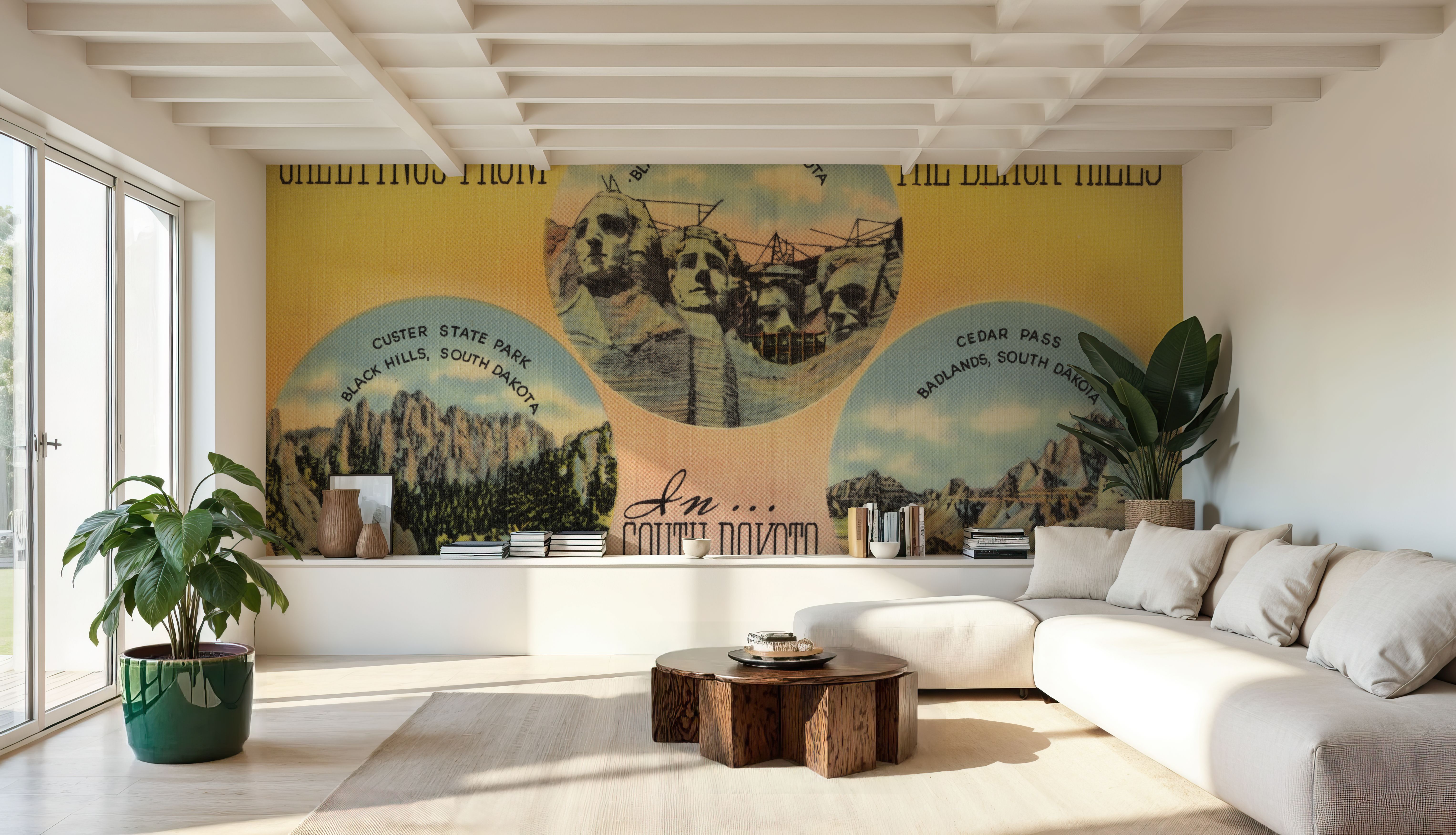 Greetings from Mount Rushmore - Screenprint Postcard