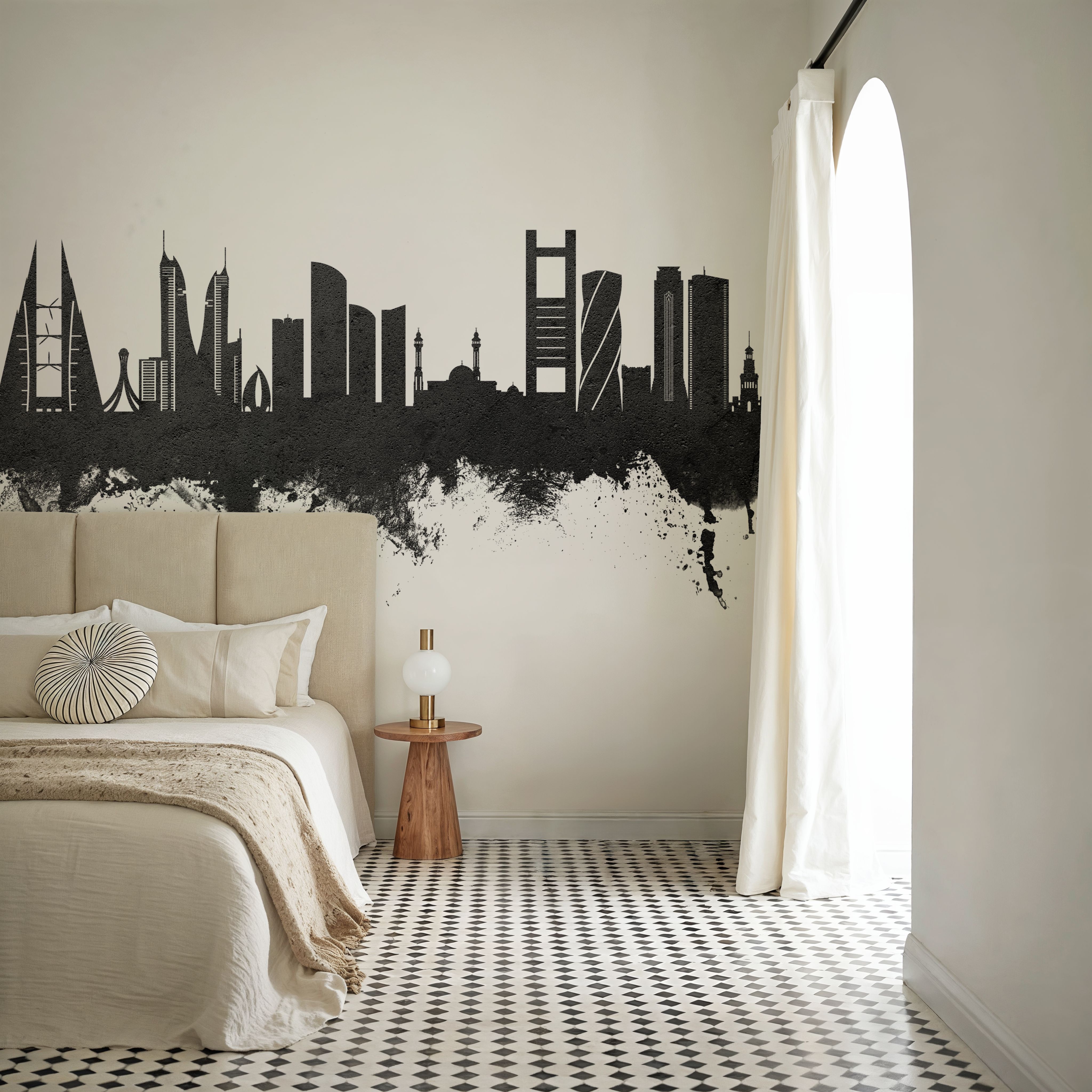 Manama Skyline Black & White