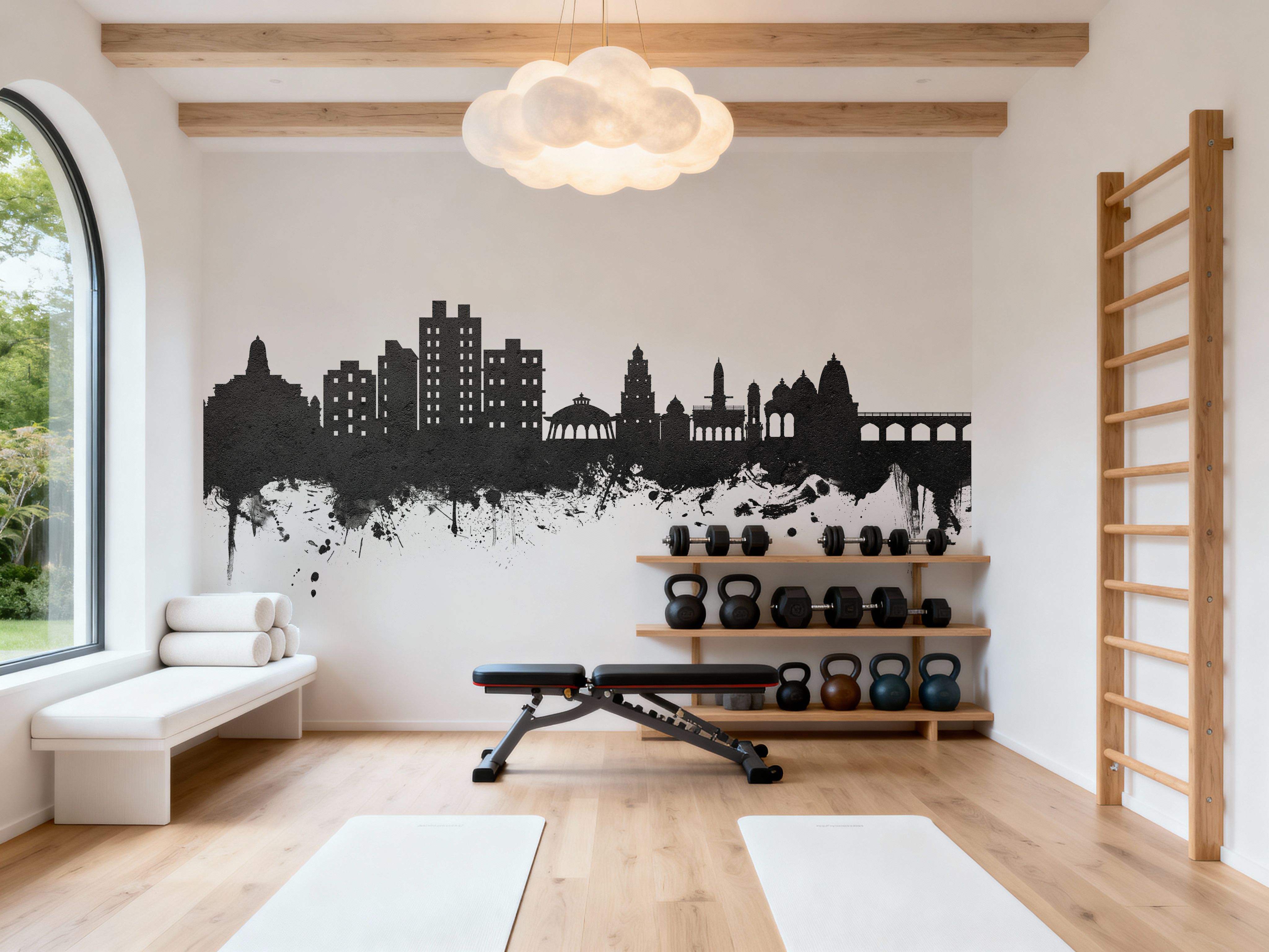 Nashik India Skyline Black & White