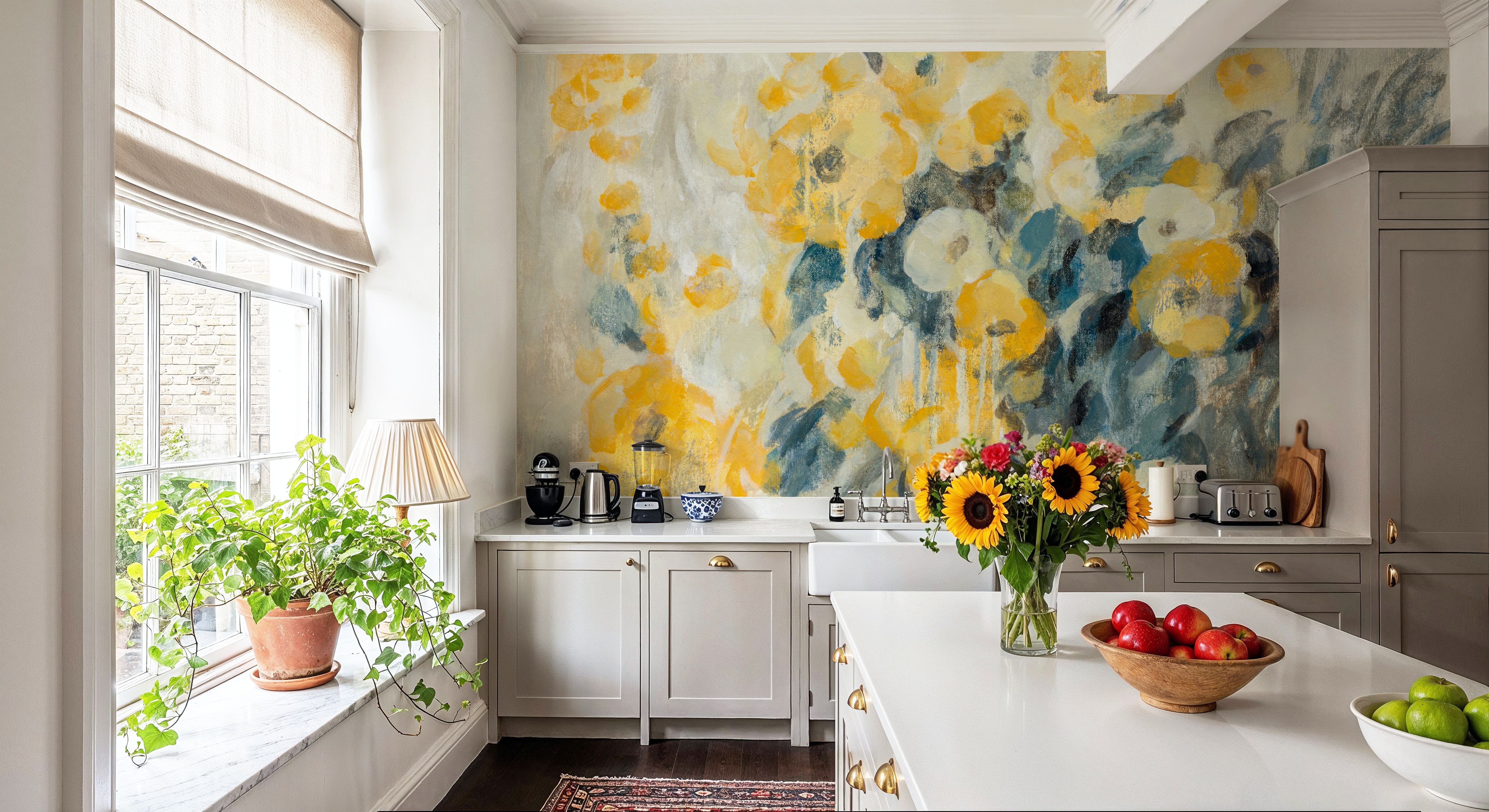 Flowers on a Rainy Day, Carte da parati