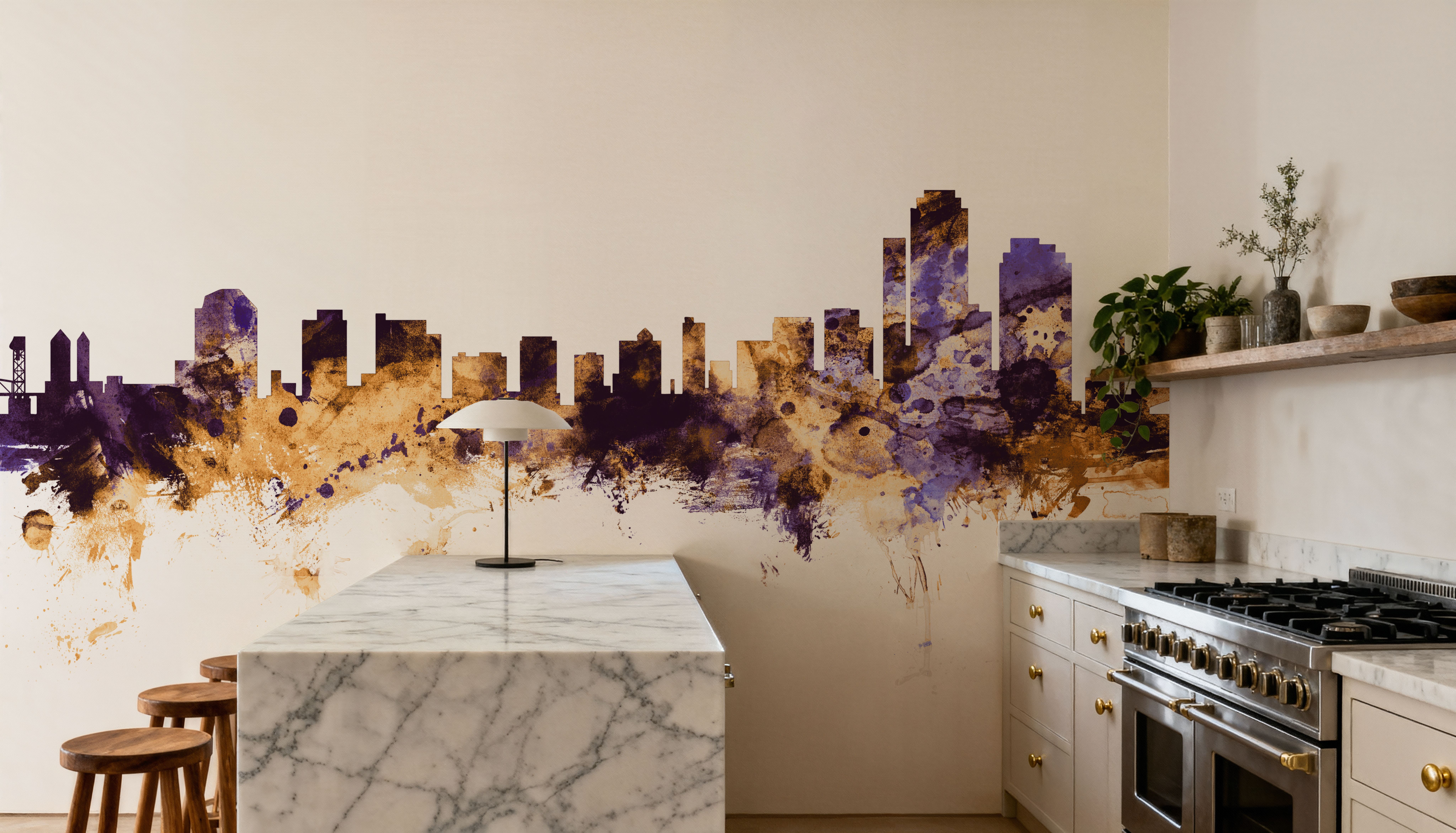 Wilmington Delaware Skyline Purple & Gold