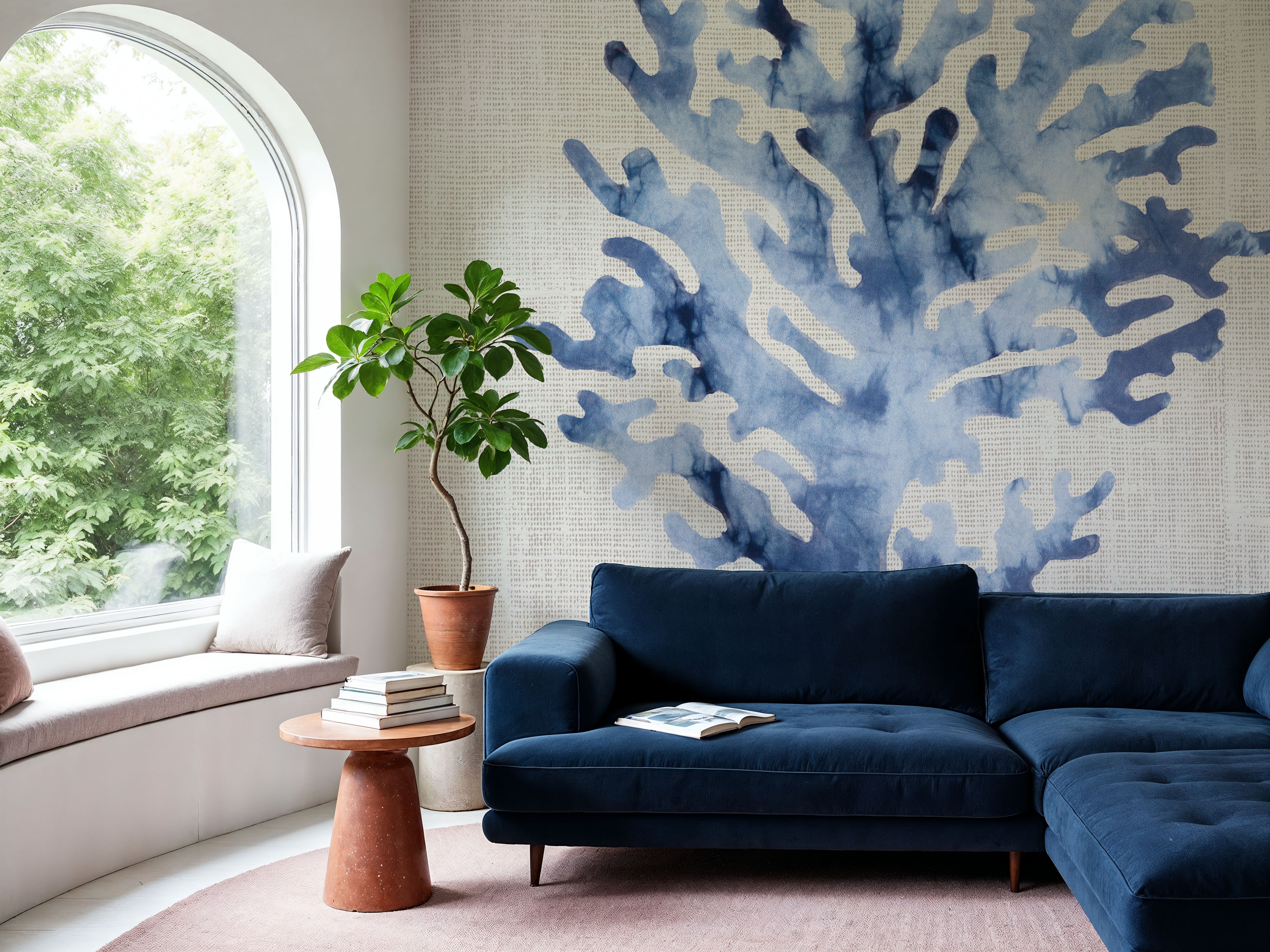 Shibori Coral III on Linen