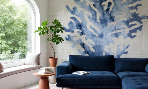 Shibori Coral III on Linen