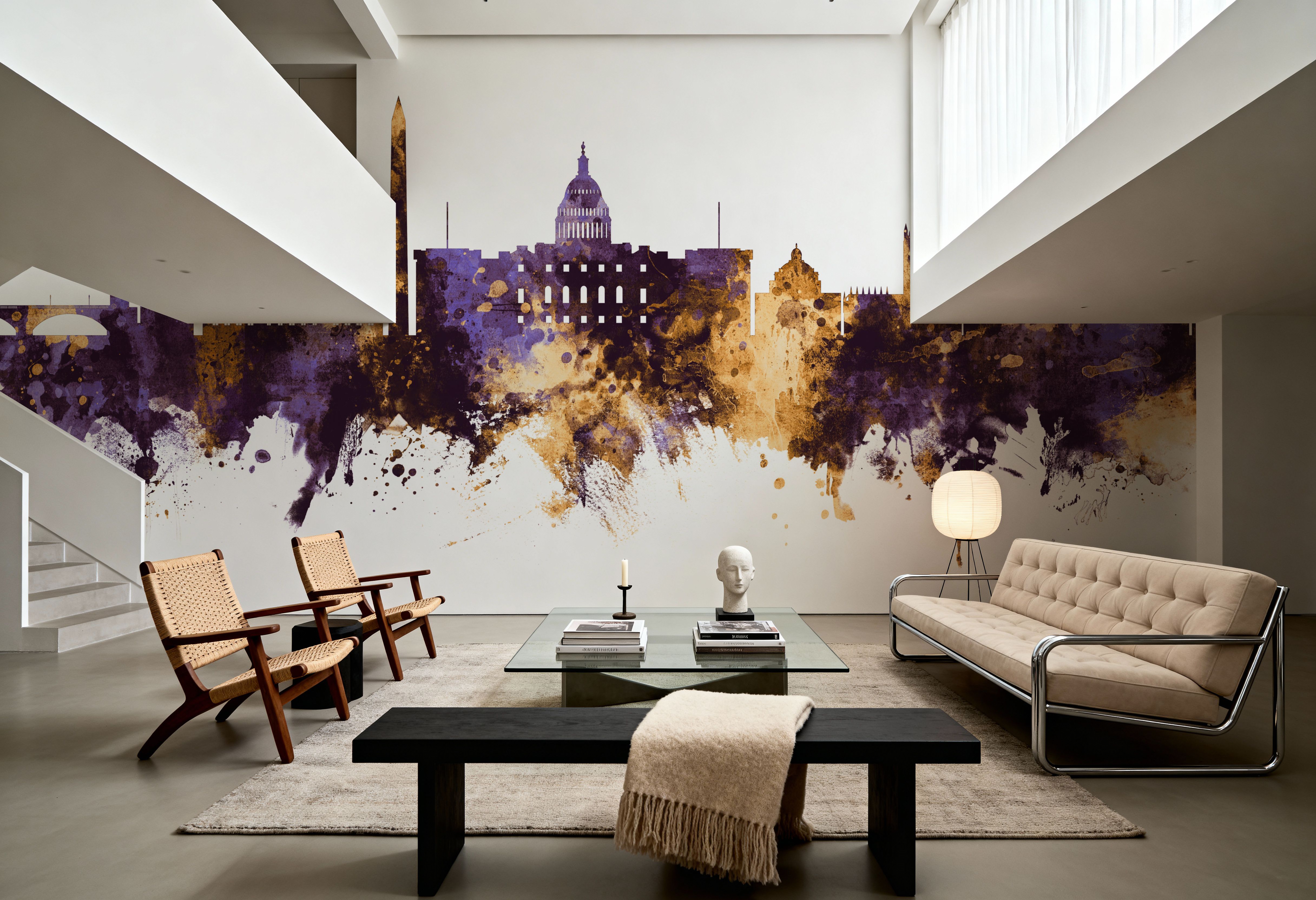 Washington DC Skyline Purple & Gold