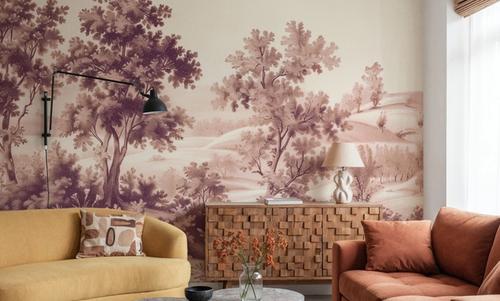 Pastoral Toile, Burgundy
