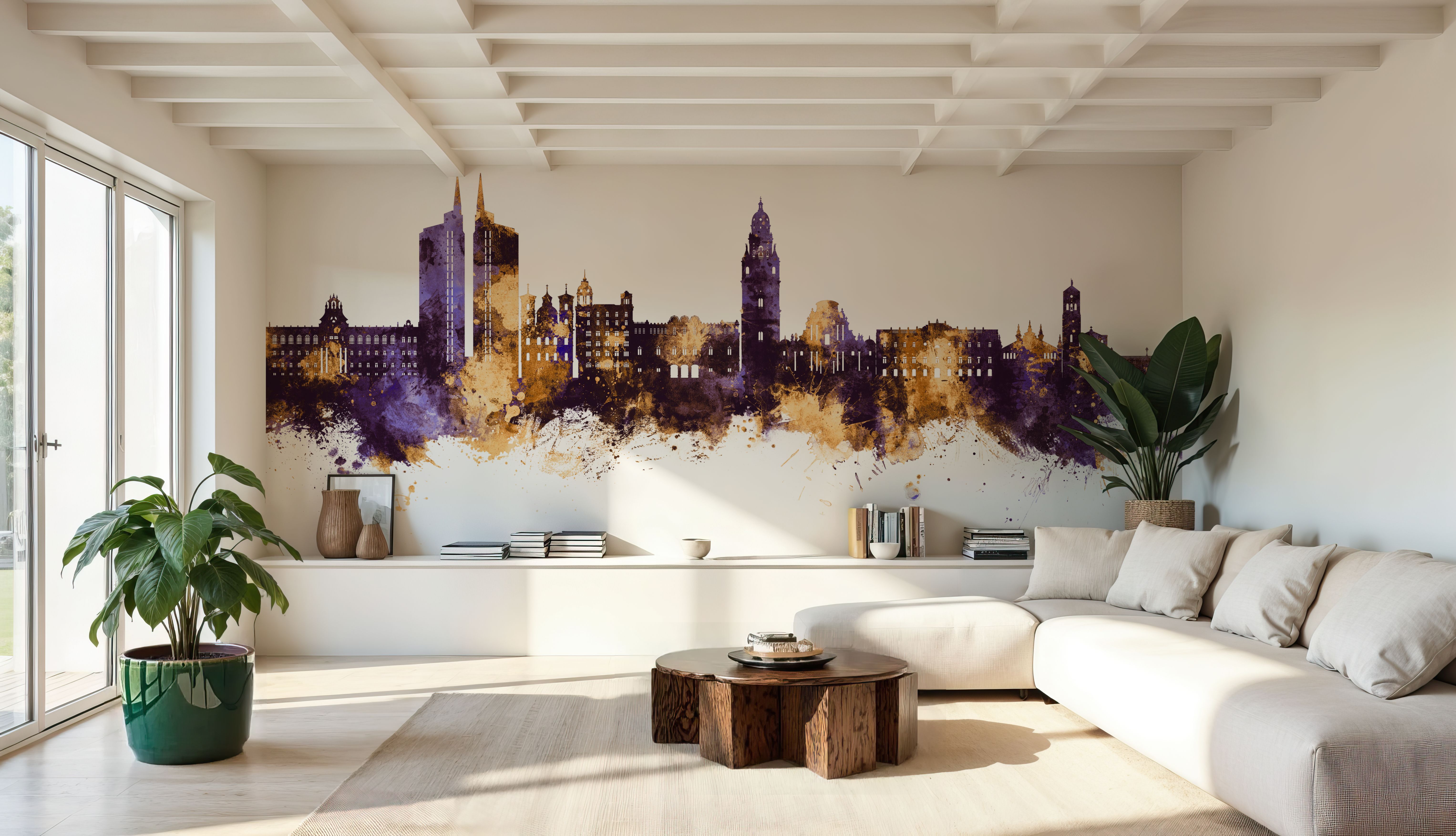 Murcia Spain Skyline Purple & Gold