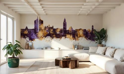 Murcia Spain Skyline Purple & Gold