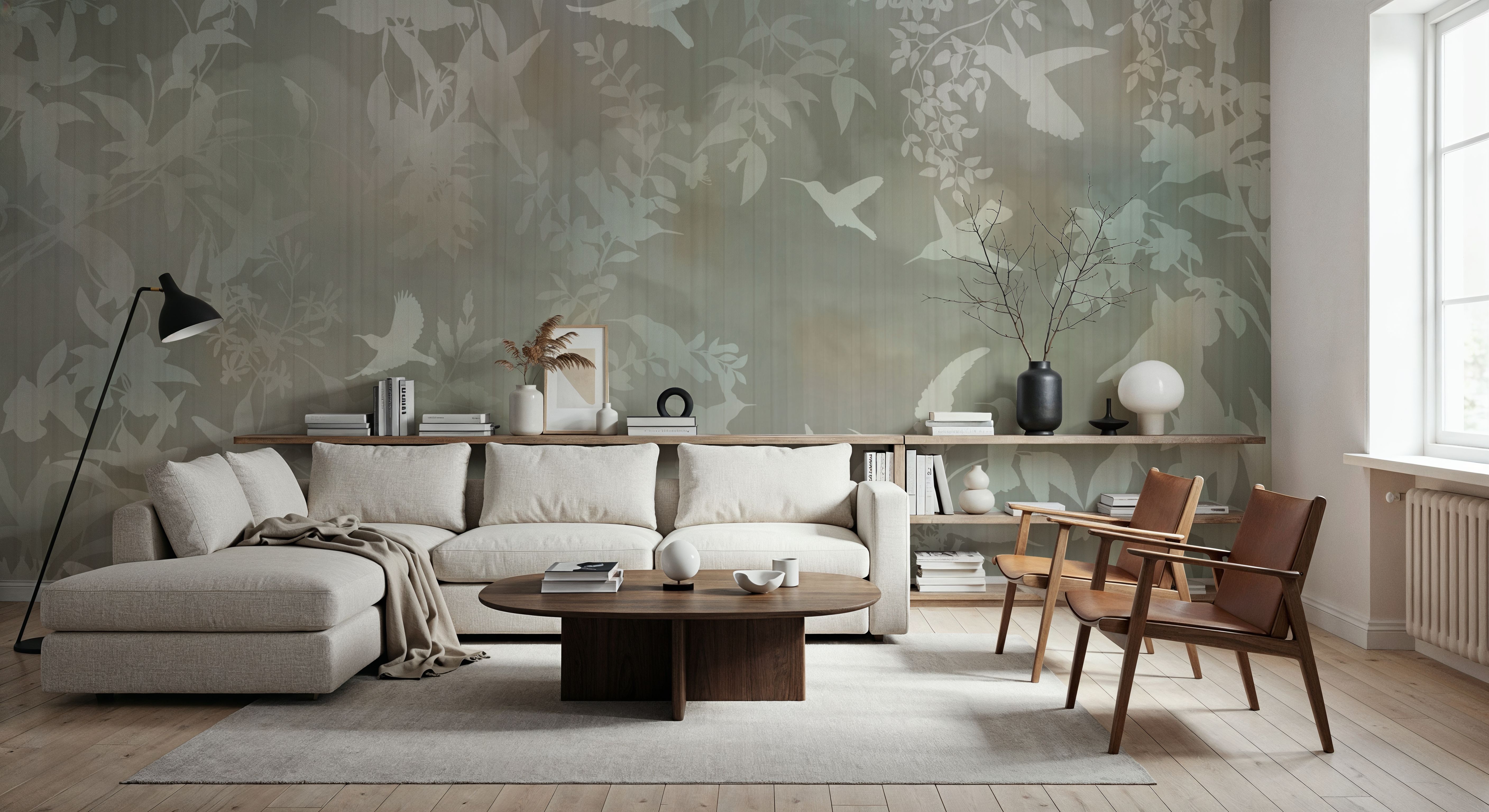 Birds in the Fog Yellow, Wallpaper