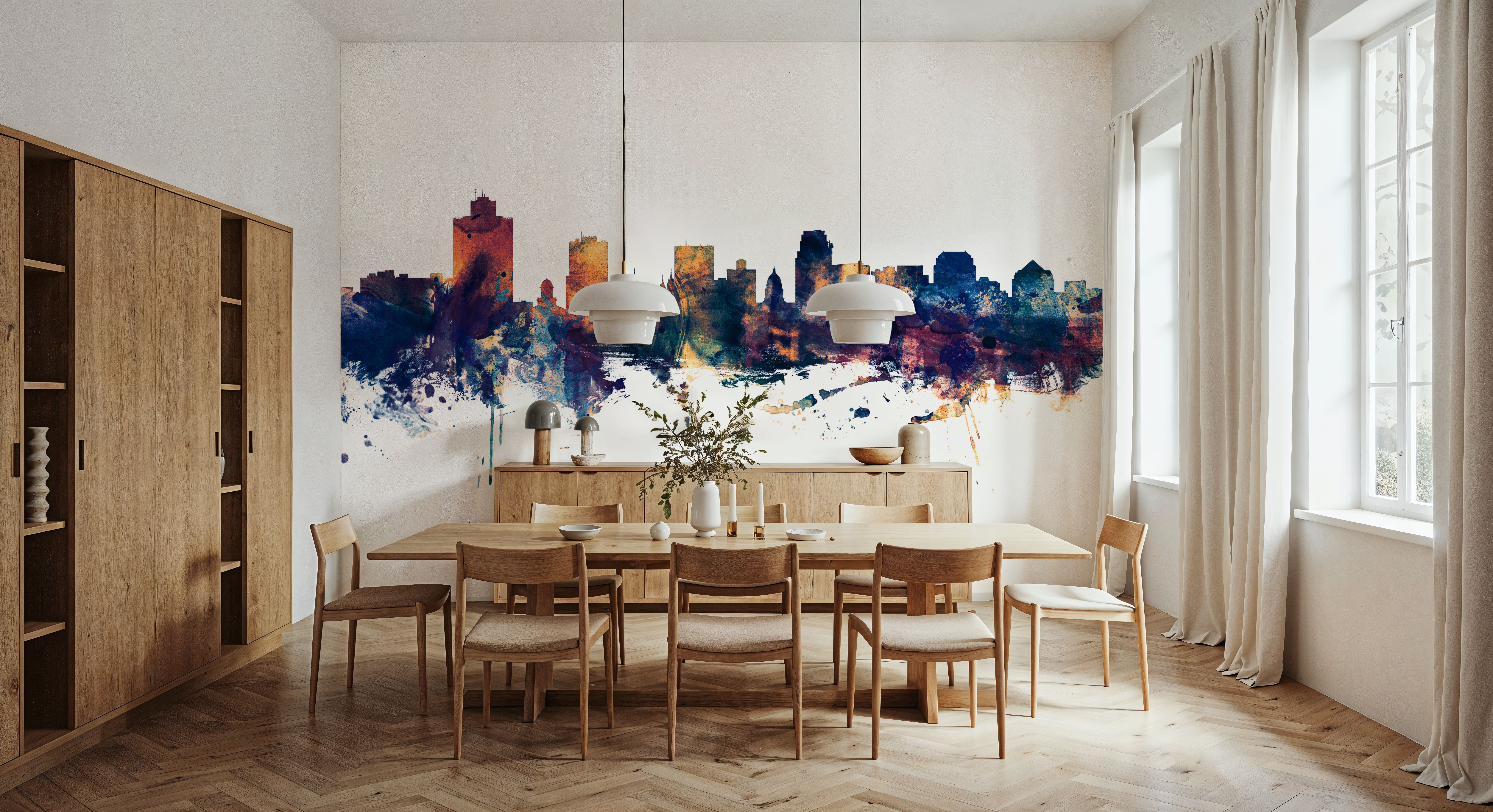 Salt Lake City Utah Skyline Blue & Bronze