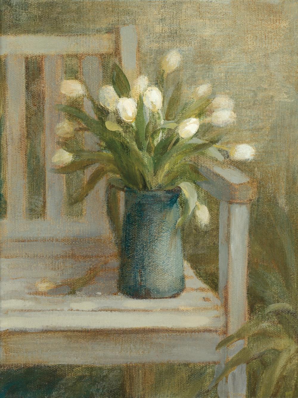 Tulip Bouquet on Bench