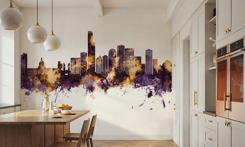 Edmonton Canada Skyline Purple & Gold