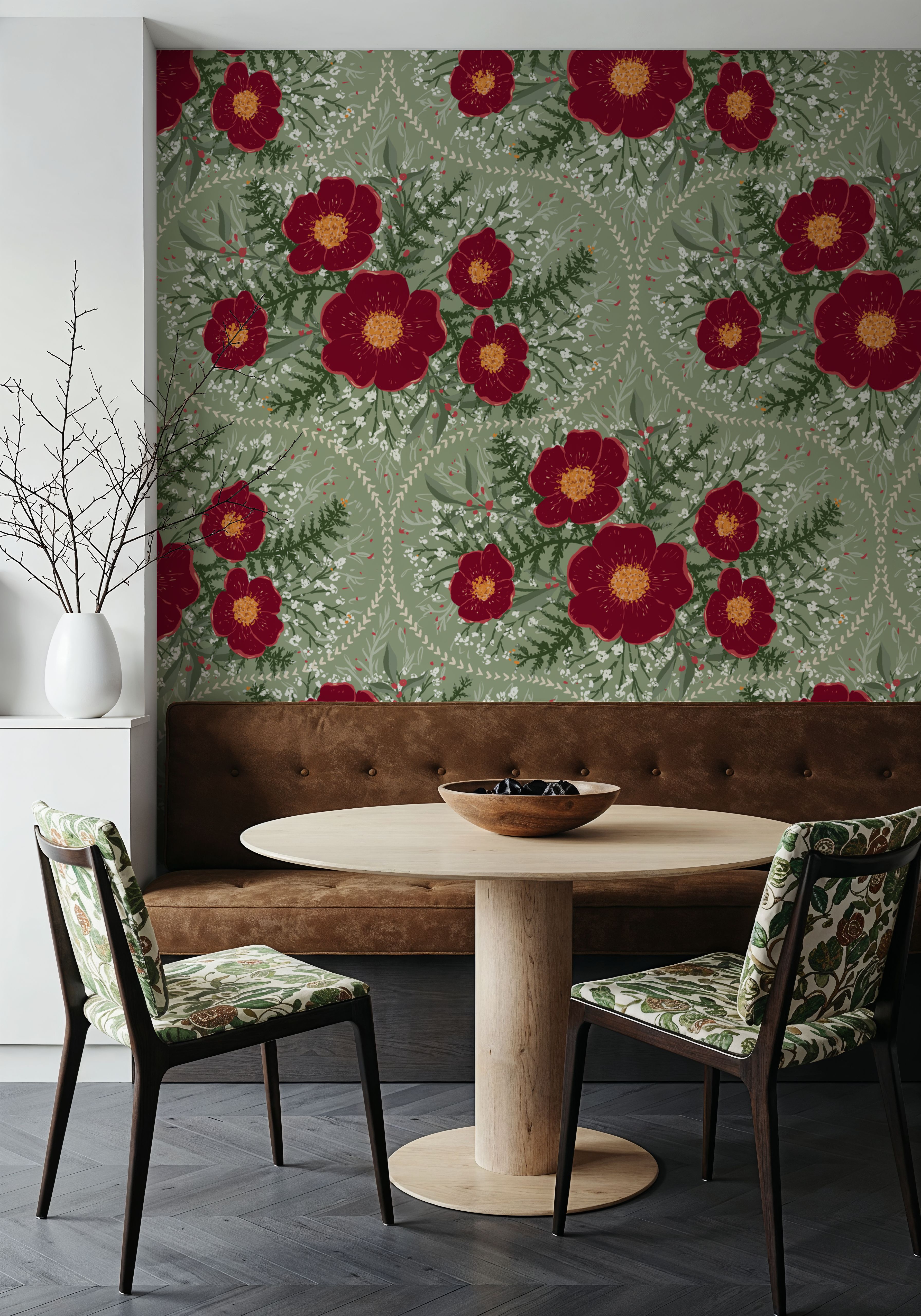 Yuletide Camelia, Artichoke, Wallpaper