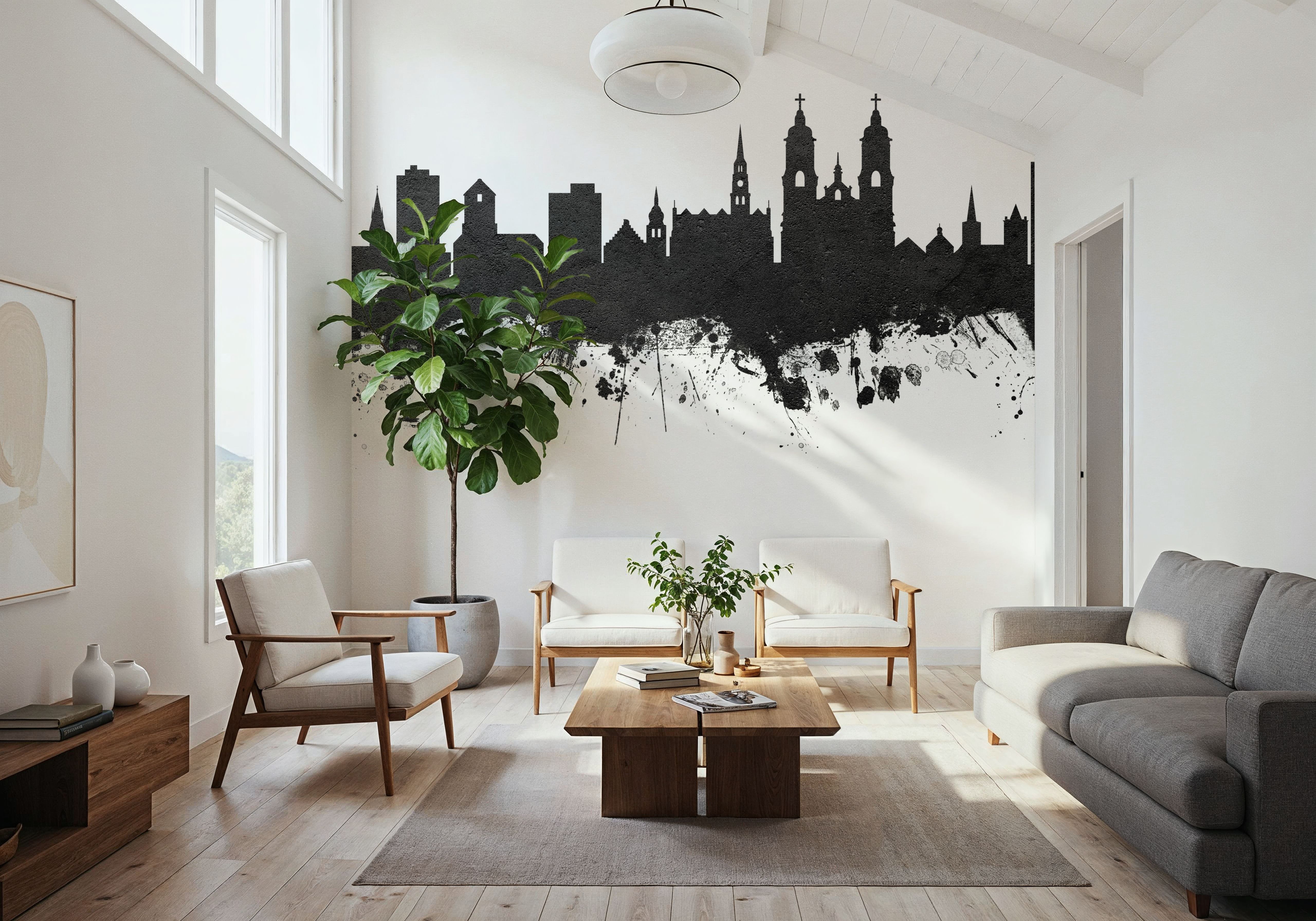 St Gallen Switzerland Skyline Black & White