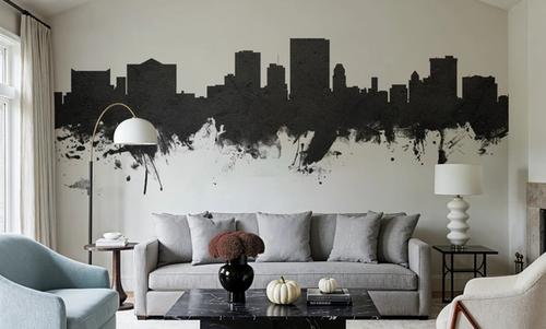 El Paso Texas Skyline Black & White